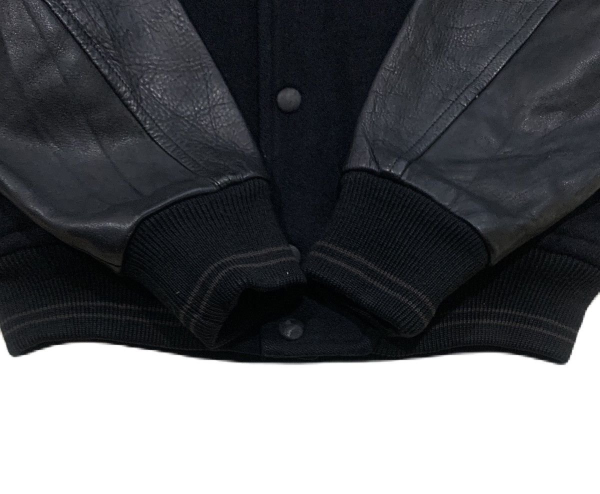 Japanese Brand Vintage 90s Wool Varsity Jacket Sleeve Leather By DOMON Size US M / EU 48-50 / 2 - 2 Thumbnail