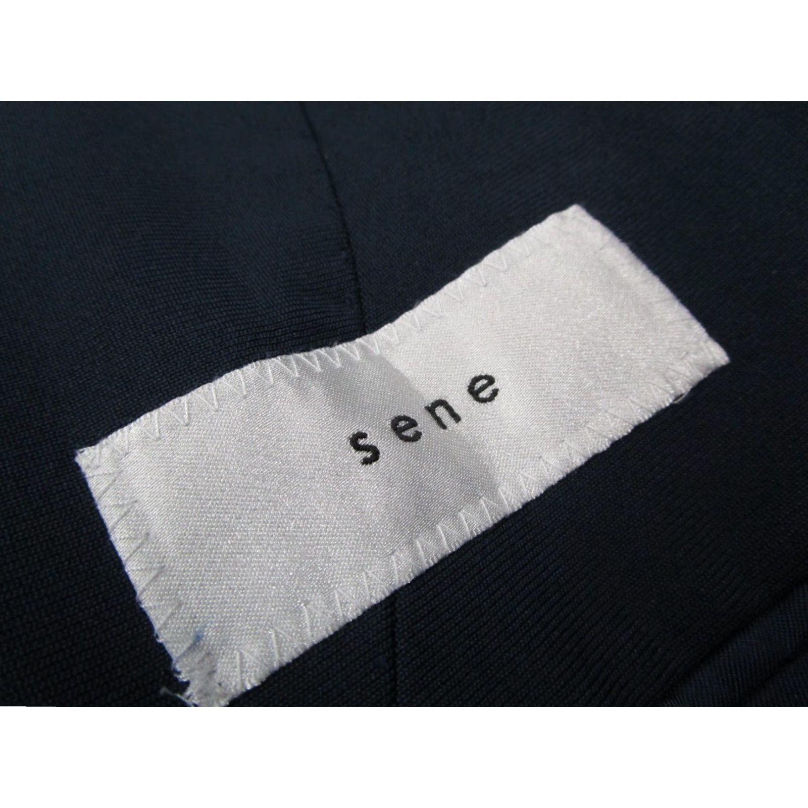 Vintage Sene Mens Large Navy Blue FlexTech Blazer Jacket Single-Breasted 2-Button Notch Lapel Travel Coat Size 40R - 3 Thumbnail