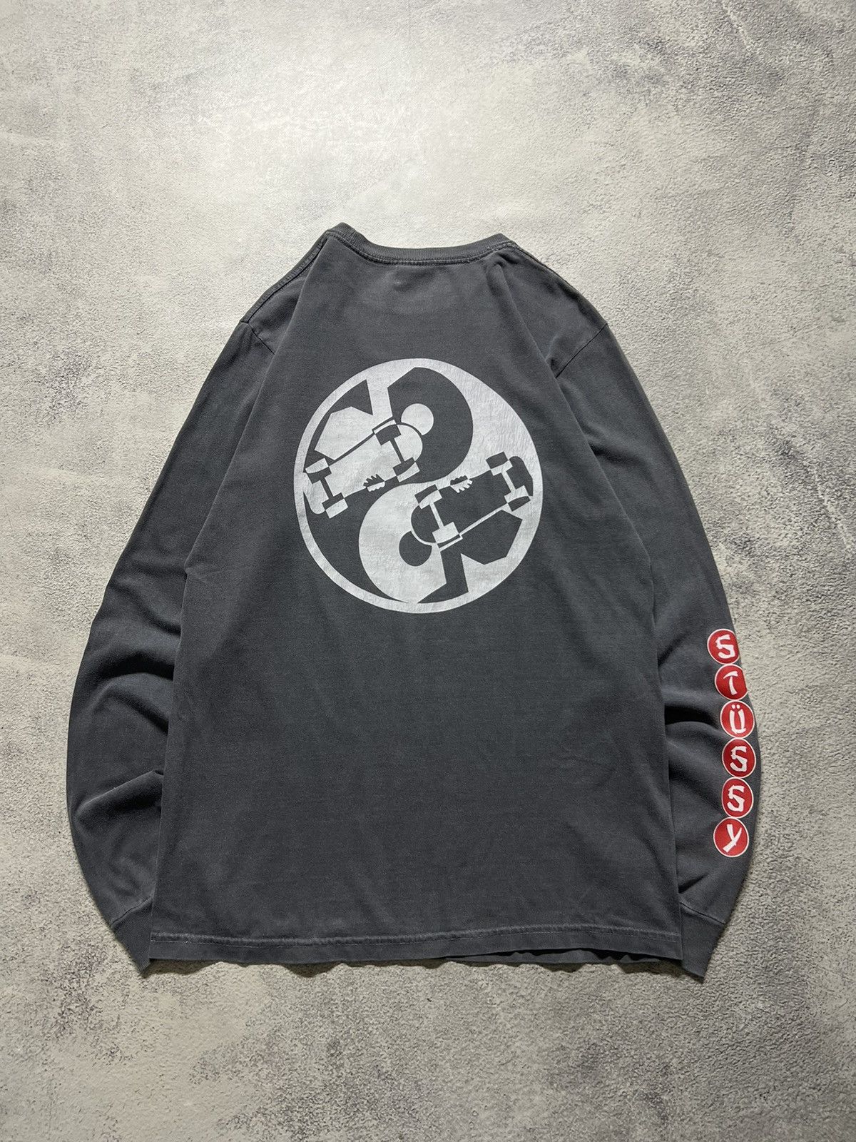 Stussy Vintage Y2k Faded Style Stussy 🩶 Japan Skate Long Sleeve 00s Size US S / EU 44-46 / 1 - 9 Thumbnail