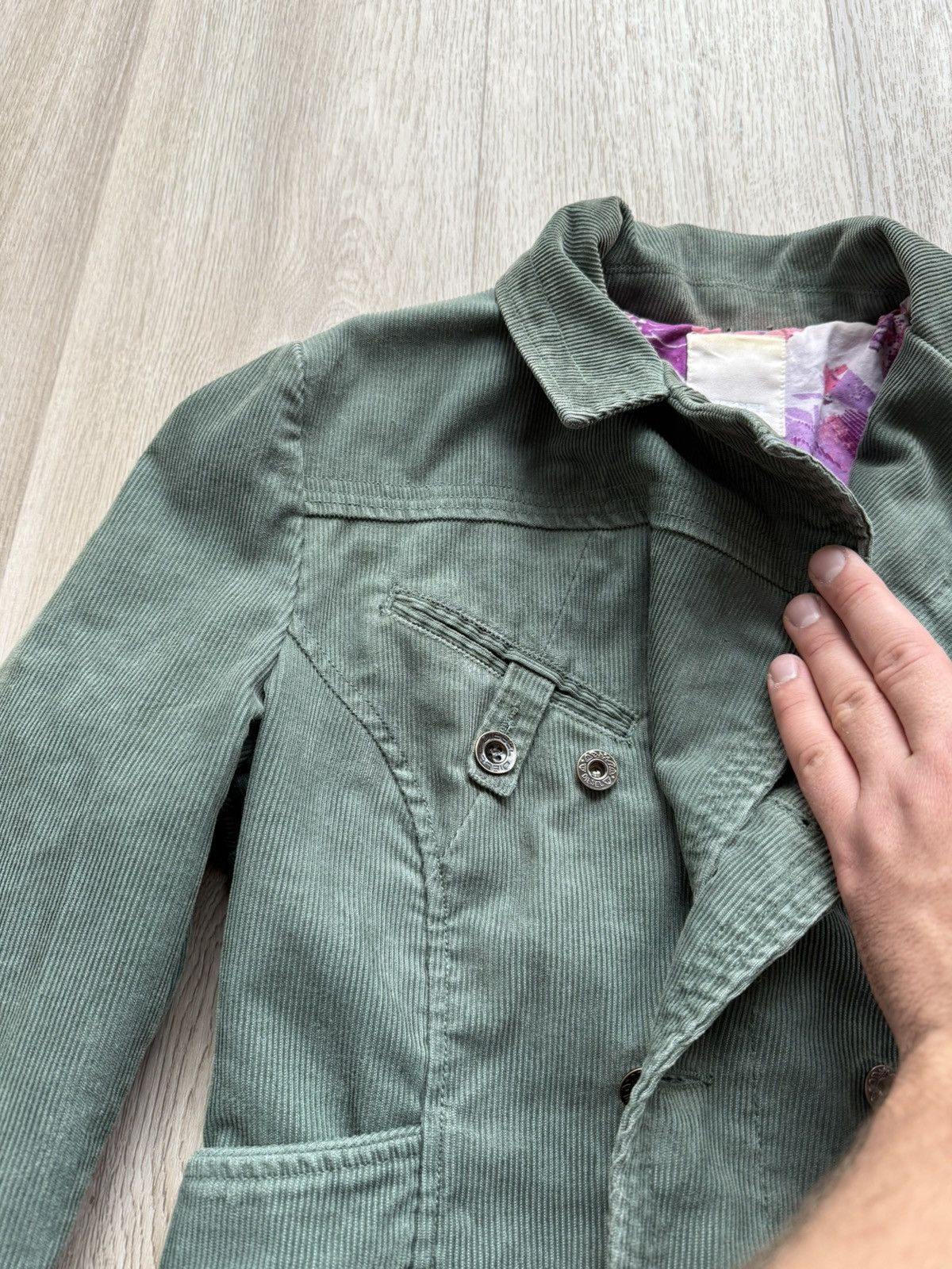 Diesel Vintage Diesel Green Velvet Double Blazer Jacket Size L / US 10 / IT 46 - 6 Thumbnail