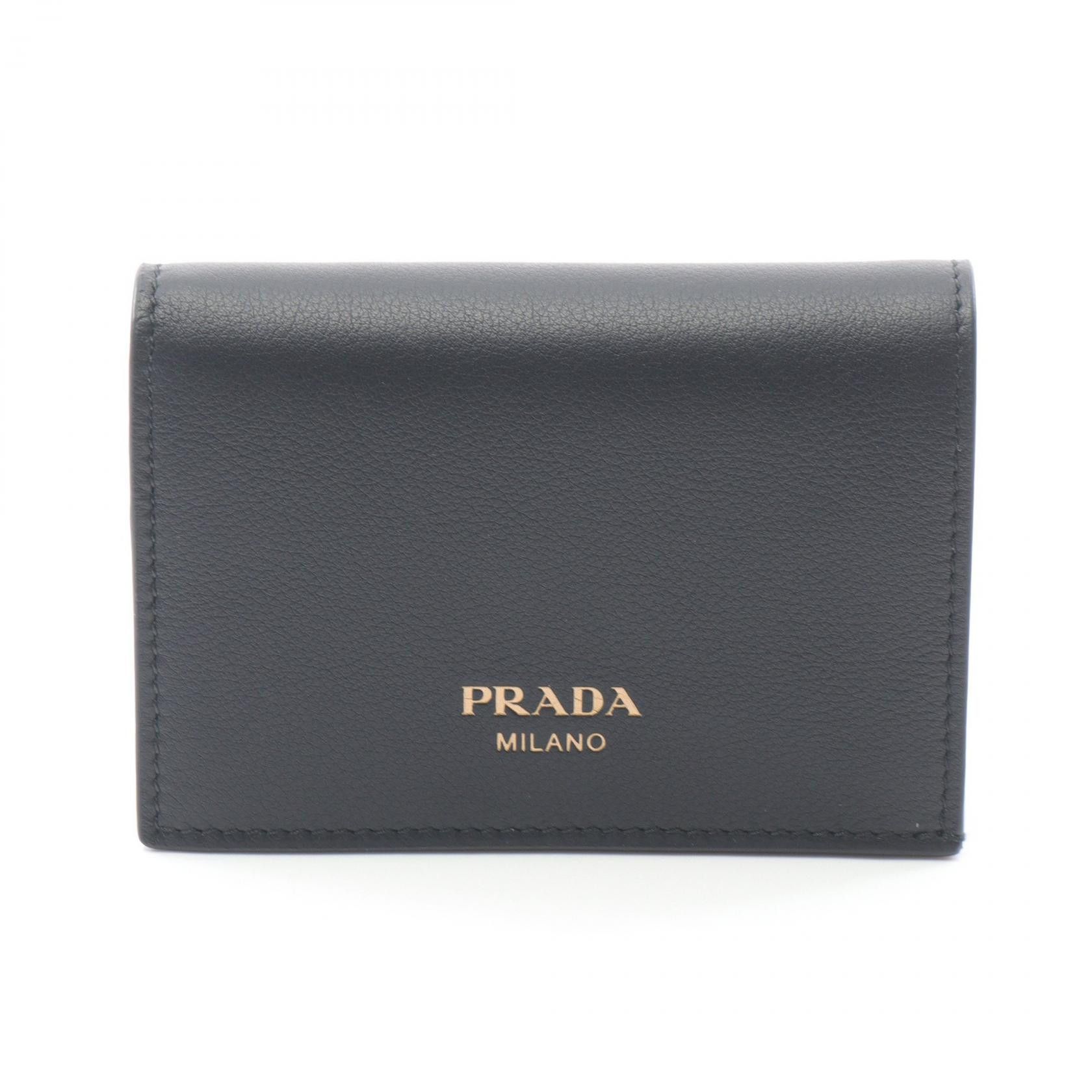 Prada Prada Prada SOFT GRAIN Leather Wallet Leather Short Wallet 1MV0212CYSF0002 Size ONE SIZE - 1 Thumbnail