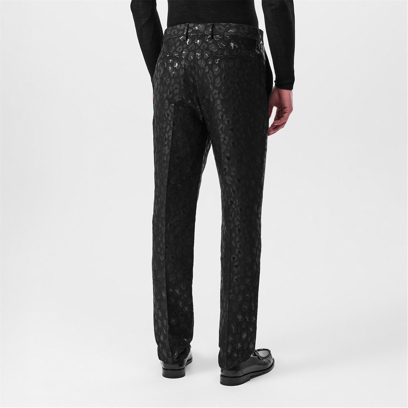 Versace o1g2r1mq0526 Leopard-Print Trousers in Black Size US 34 / EU 50 - 4 Thumbnail