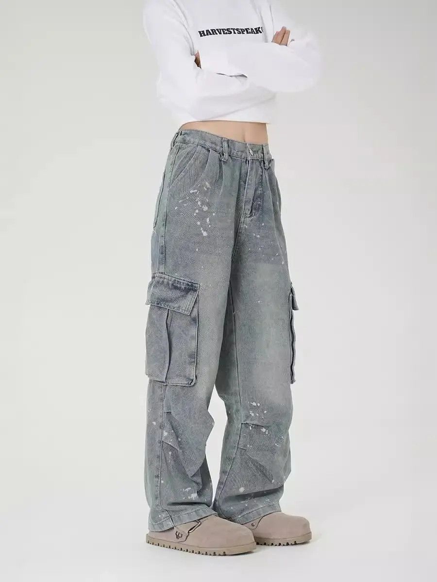 Japanese Brand Retro loose high street straight leg jeans Size US 32 / EU 48 - 1 Thumbnail