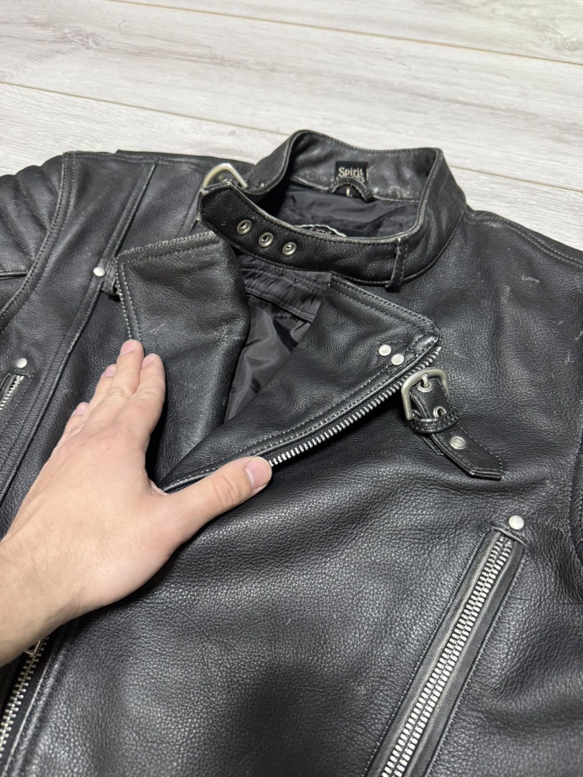 Vintage Polo x Spirit Motors🐉 dragon big logo leather jacket moto Size US L / EU 52-54 / 3 - 7 Thumbnail