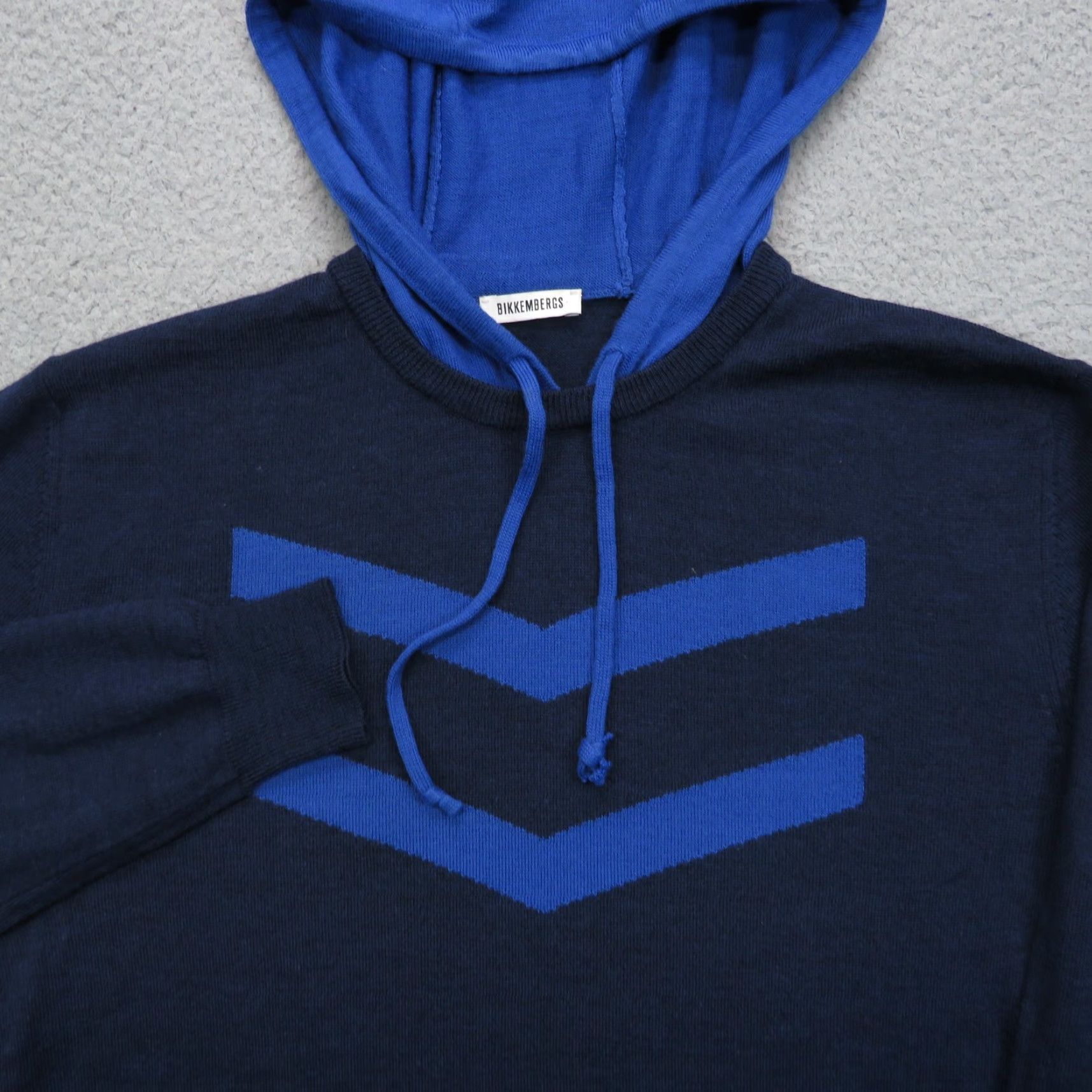 Vintage Dirk Bikkembergs Hoodie Men Medium Wool Navy Blue Hooded Sweater Sweatshirt Logo Size US M / EU 48-50 / 2 - 3 Thumbnail