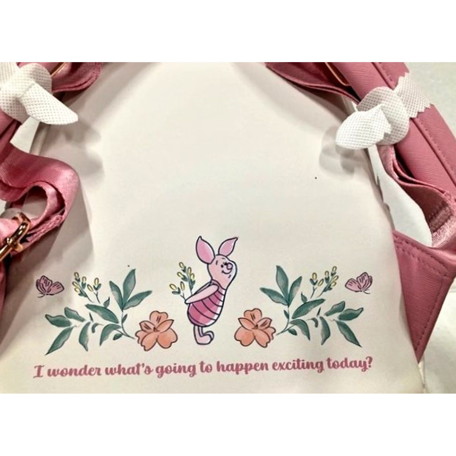 Vintage Loungefly Piglet Mini Backpack Floral Print Pink Bag Size ONE SIZE - 2 Thumbnail