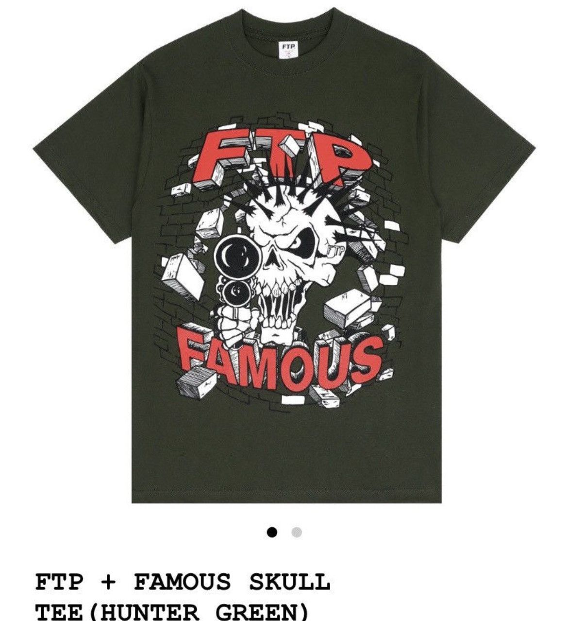 Famous Stars And Straps × Fuck The Population FTP + FAMOUS SKULL TEE(HUNTER GREEN) size M Size US M / EU 48-50 / 2 - 1 Thumbnail
