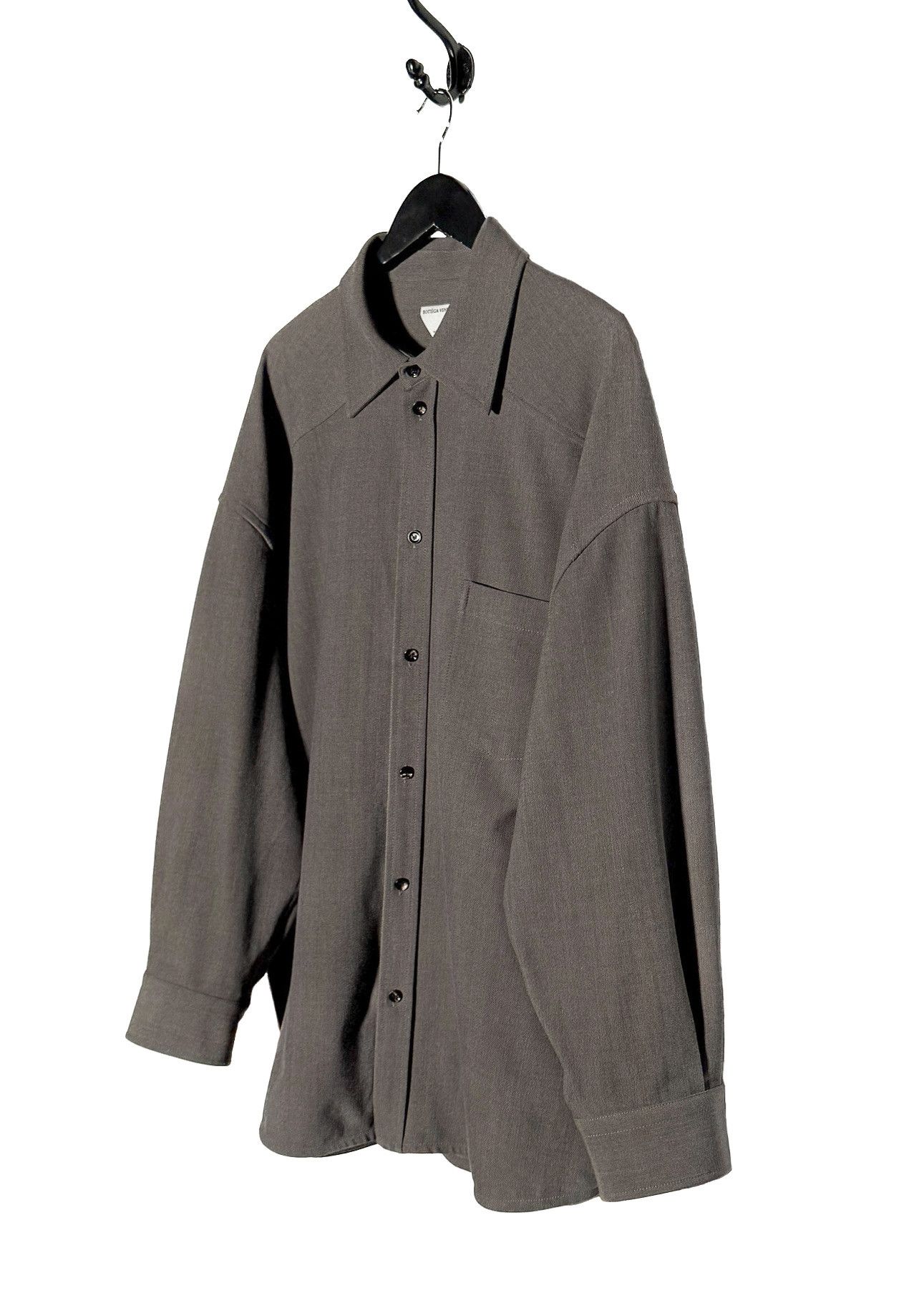 Bottega Veneta Bottega Veneta Grey Wool Serge Buttoned Shirt Size XL / US 12-14 / IT 48-50 - 2 Thumbnail