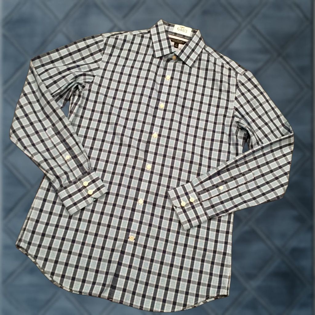 Banana Republic Banana Republic Shirt Mens Small Slim Blue Plaid Long Sleeve Button Up Size US S / EU 44-46 / 1 - 1 Thumbnail