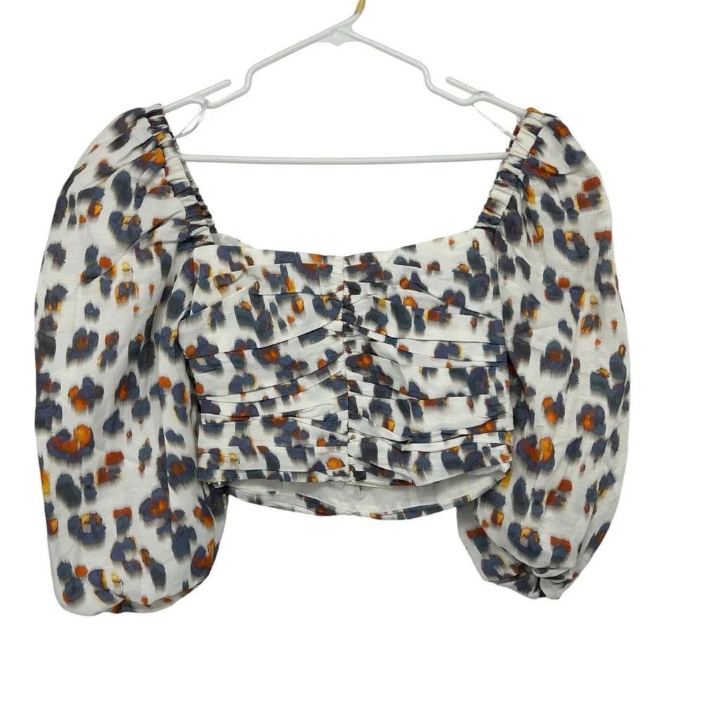 NOCTURNE NOCTURNE LEOPARD PATTERN RUCHED CROPPED TOP BLOUSE Size XS / US 0-2 / IT 36-38 - 10 Thumbnail