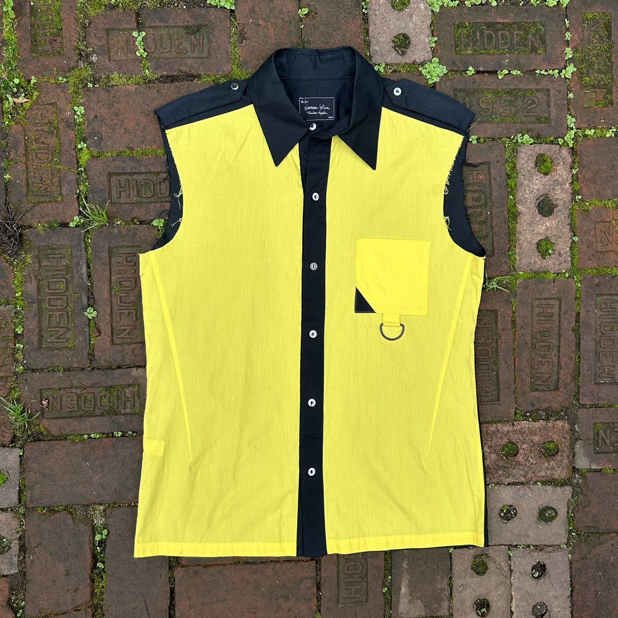 image of Number N Ine Ss04 D-Ring Contrast Button Up in Yellow, Men's (Size Large)
