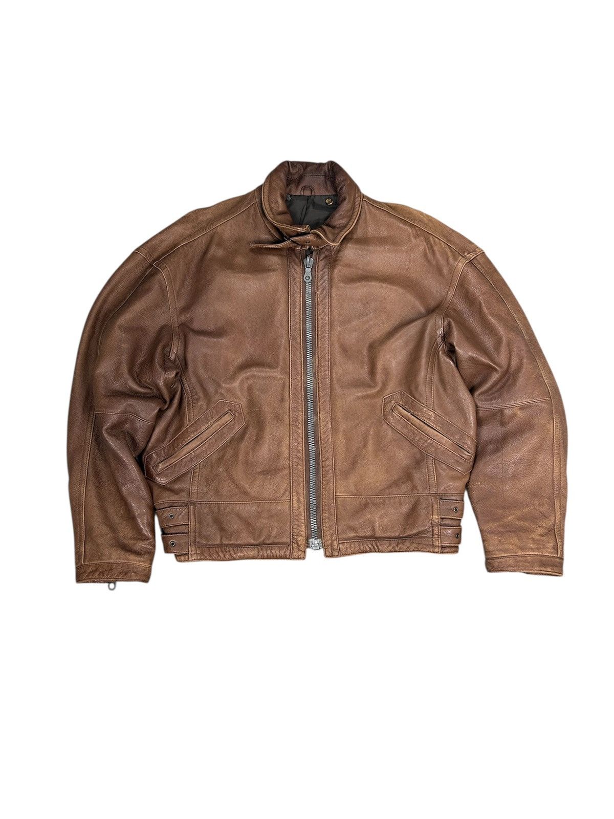 Issey Miyake Vintage Issey Miyake Bomber Leather Jacket. J0128 Size US L / EU 52-54 / 3 - 1 Thumbnail