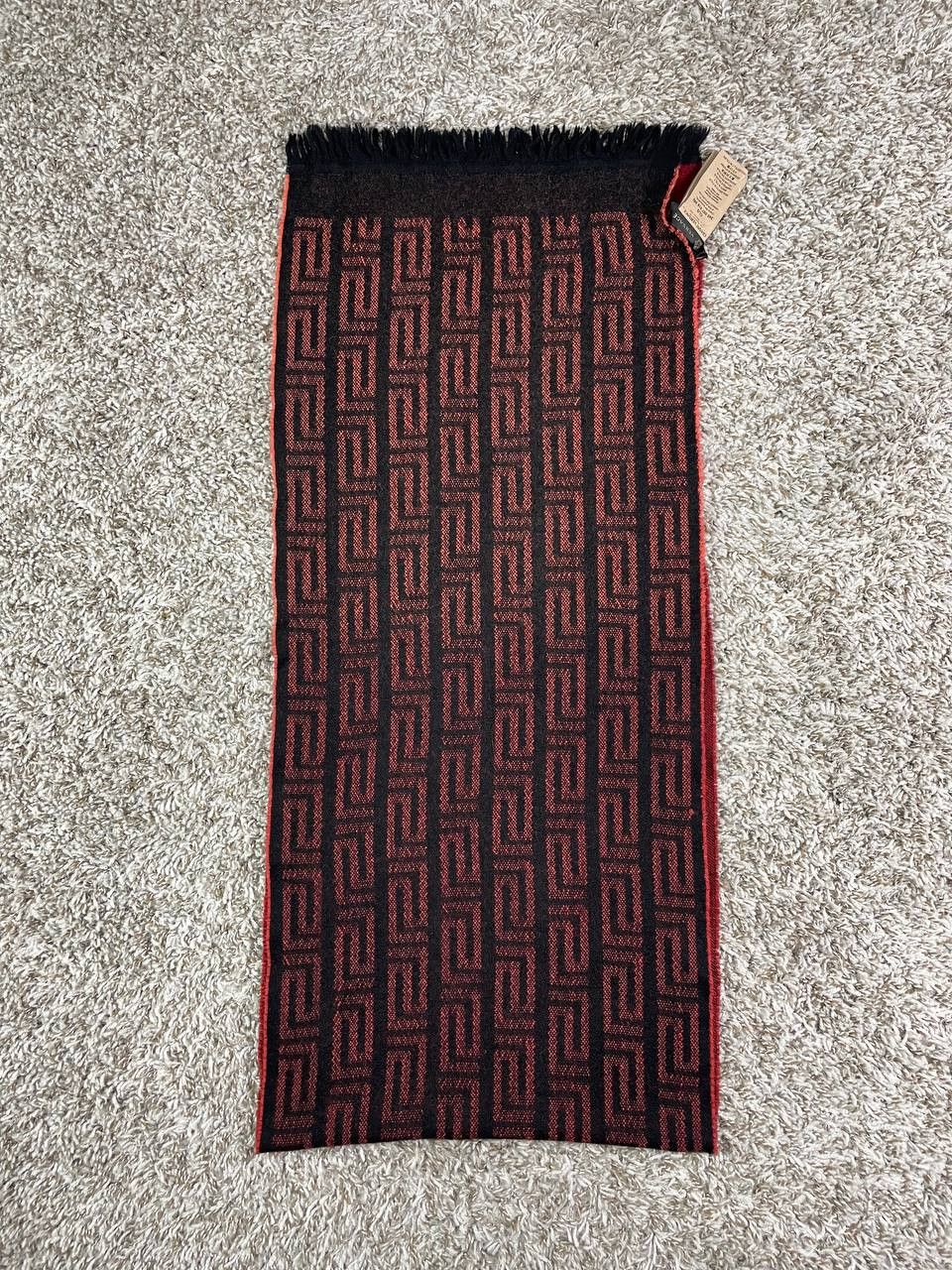 Versace Versace Red Black Wool Reversible Versace Pattern Scarf Size ONE SIZE - 3 Thumbnail