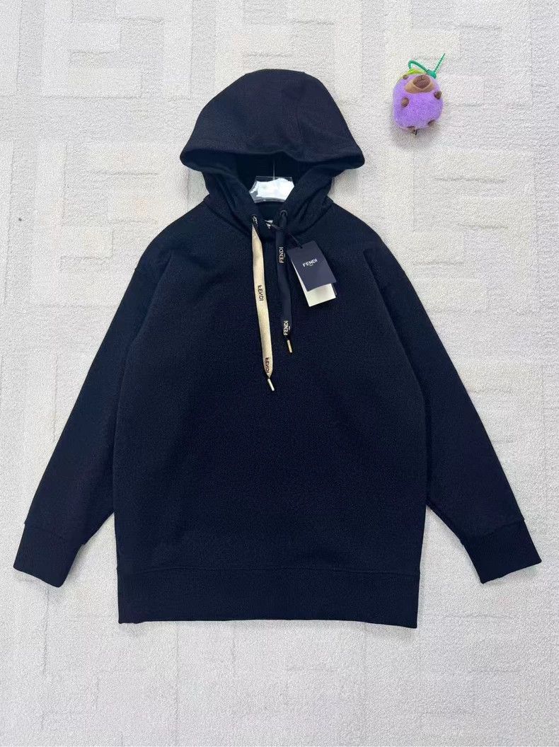 Fendi Fendi Black Logo Hoodie Sweatshirt S - dmc Size US S / EU 44-46 / 1 - 1 Thumbnail