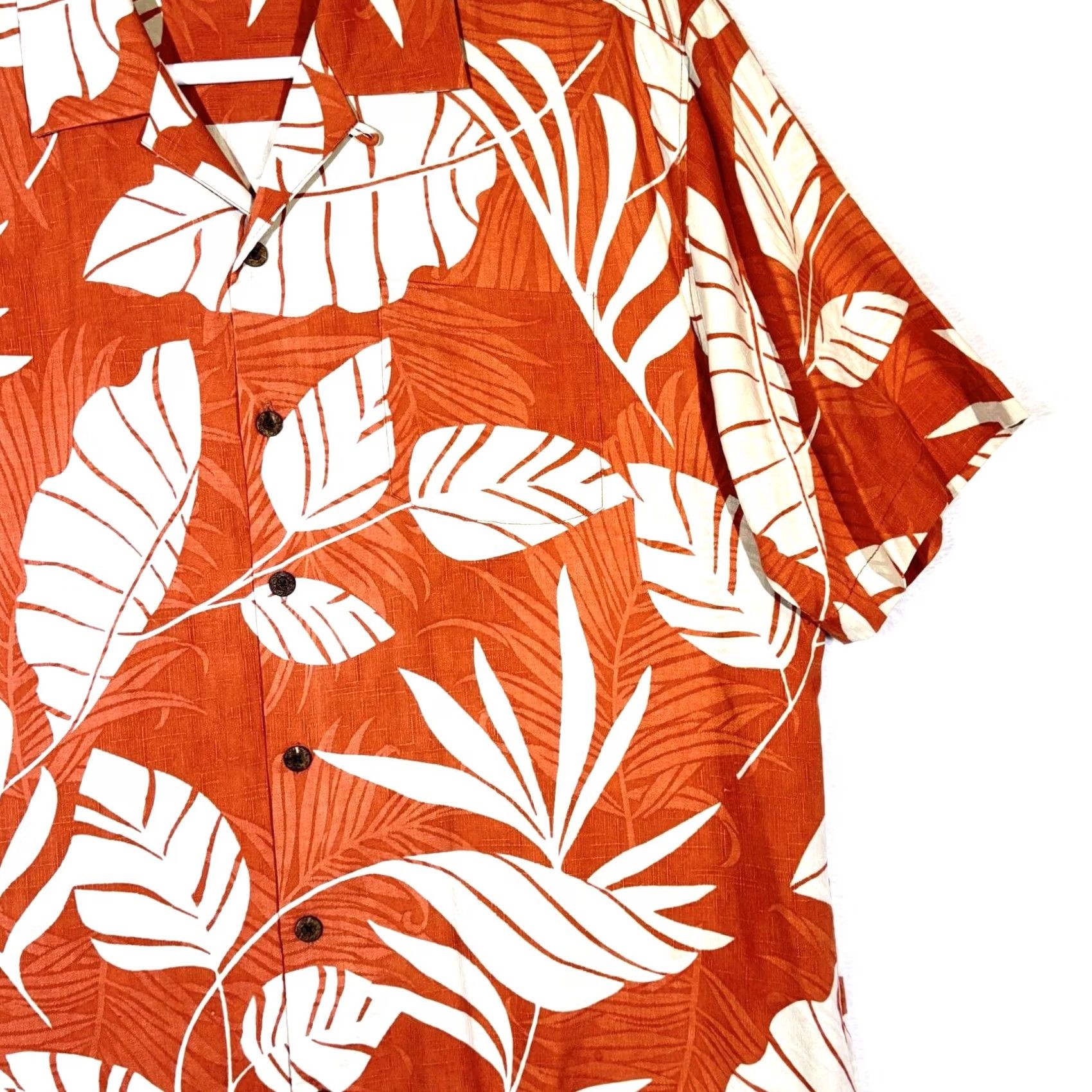 Tommy Bahama Tommy Bahama Shirt Men’s Large Orange Silk Tropical Floral Print Short Sleeve Size US L / EU 52-54 / 3 - 5 Thumbnail