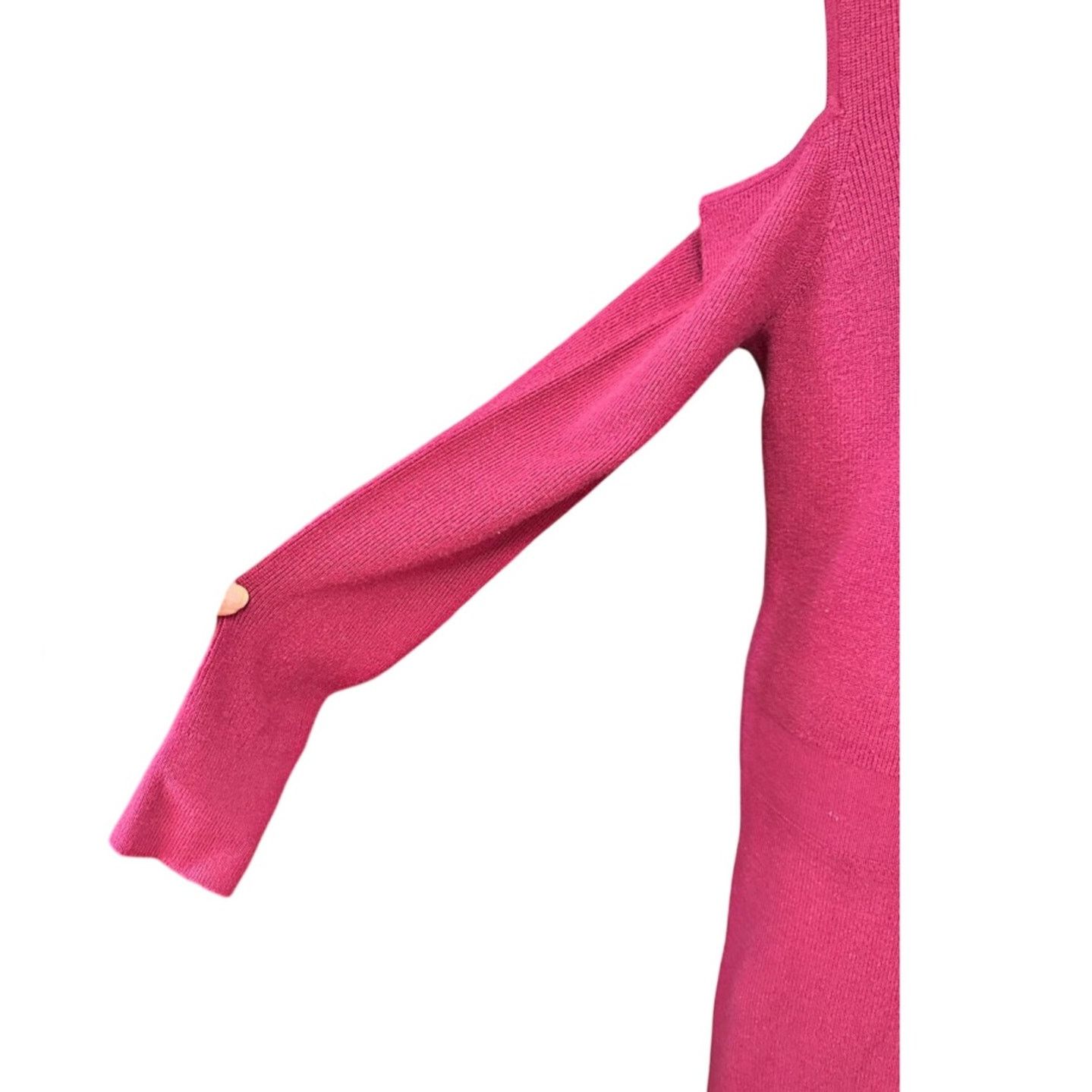 Other Chelsea28 Midi Sweater Dress Cold Shoulder Pink S NWOT Size S / US 4 / IT 40 - 3 Thumbnail