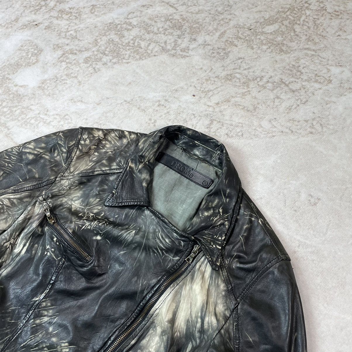 Drome DROMe Italy Printed Leather Biker Jacket Like Rick Owens Size S / US 4 / IT 40 - 5 Thumbnail