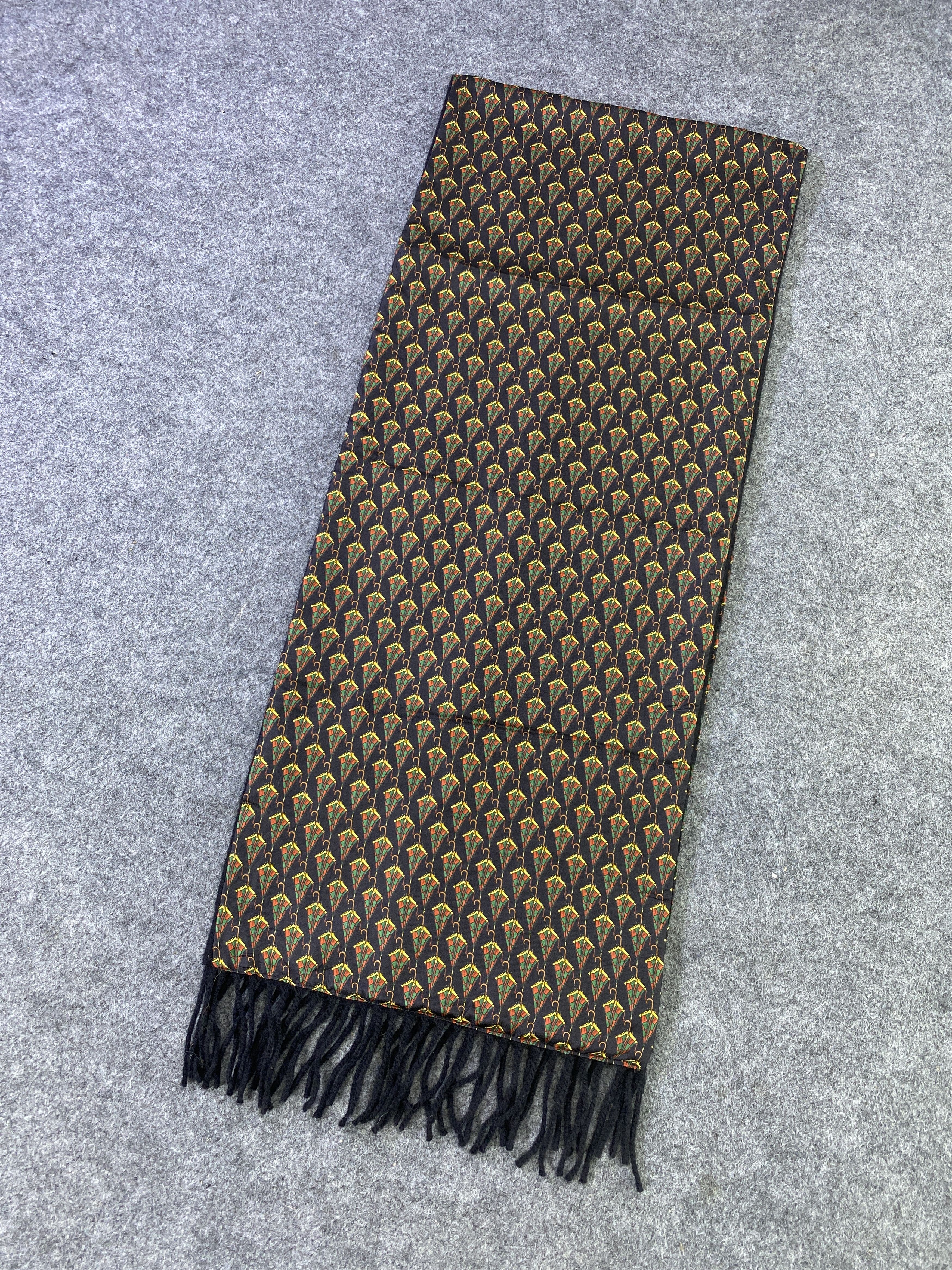 Designer Umbrella Design Silk & Wool Scarf / Muffler / Neckwear -T978 Size ONE SIZE - 2 Thumbnail