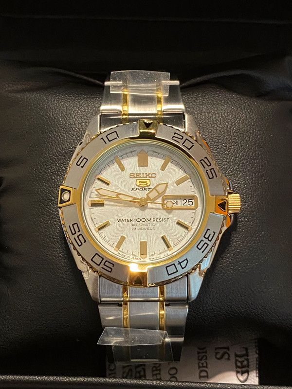 image of Seiko 5 Sport Automatic in Silver/Gold, Men's