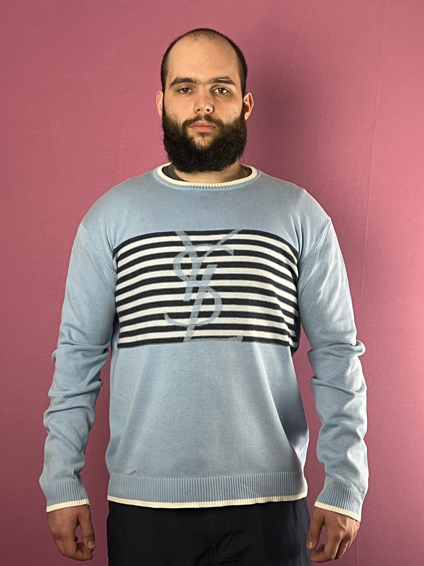 Yves Saint Laurent Yves Saint Laurent Vintage Men's Logo YSL Knit Sweater - L Size US L / EU 52-54 / 3 - 2 Thumbnail