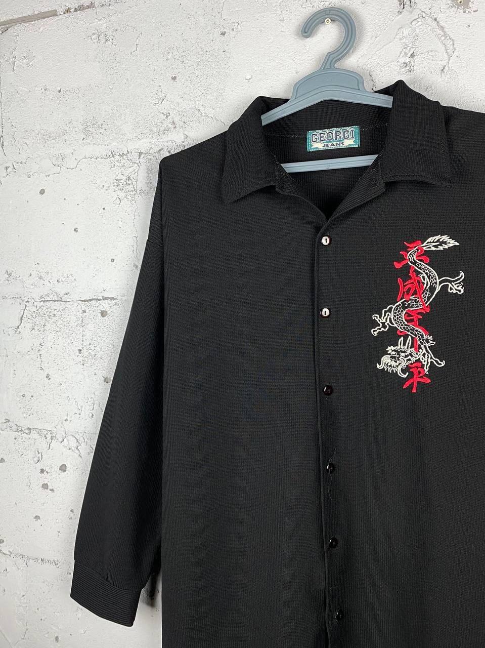Band Tees × Japanese Brand × Vintage Japanese Brand Style Black Embroidery Dragon Vintage Shirt Size US L / EU 52-54 / 3 - 3 Thumbnail