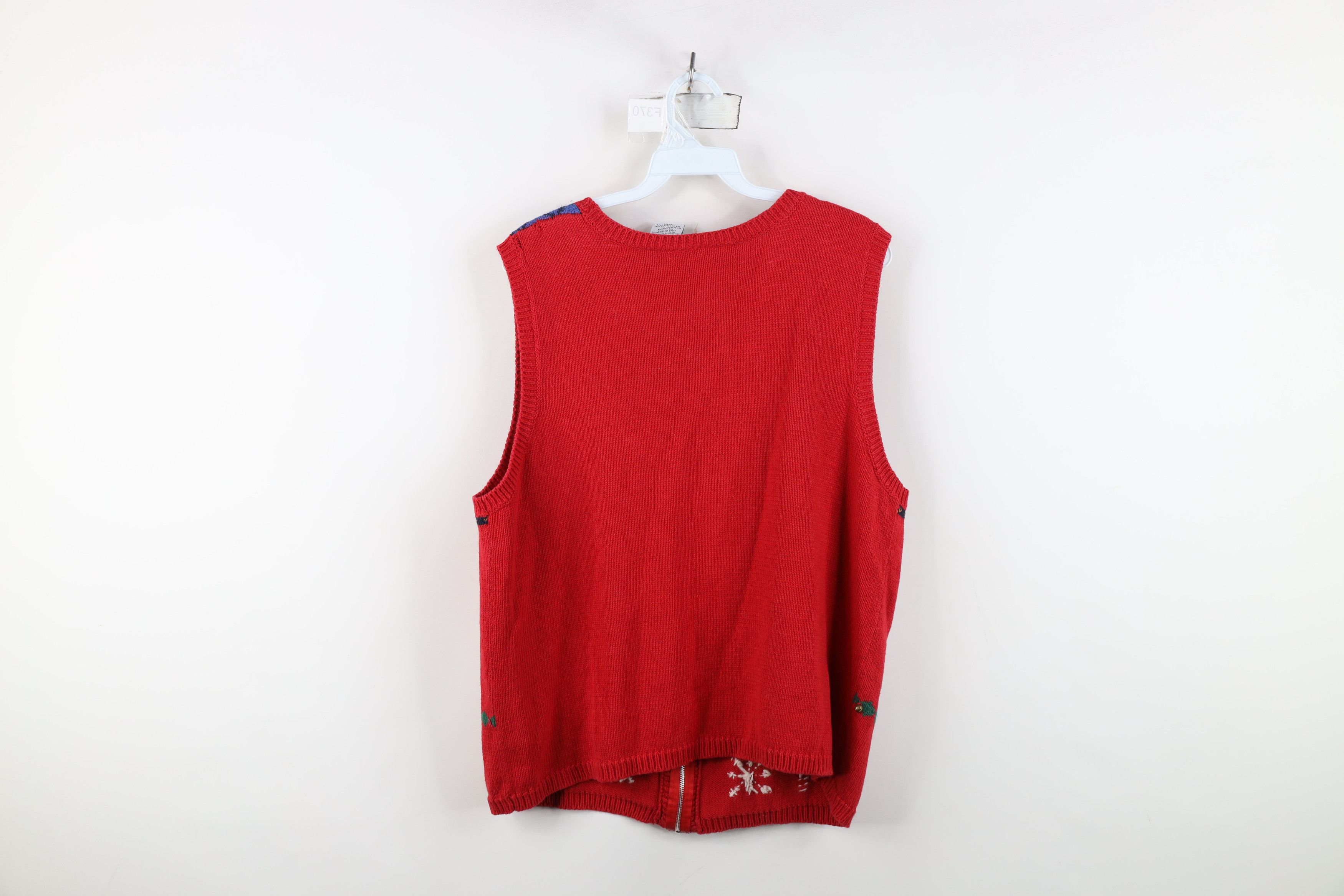 Vintage Vintage 90s Streetwear Penguin Knit Zip Sweater Vest Size XL / US 12-14 / IT 48-50 - 13 Thumbnail