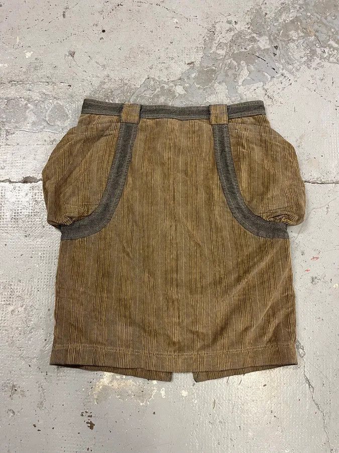 Just Cavalli AW2004 Cavalli Brown Velvet Cargo Skirt Size 28" / US 6 / IT 42 - 8 Thumbnail