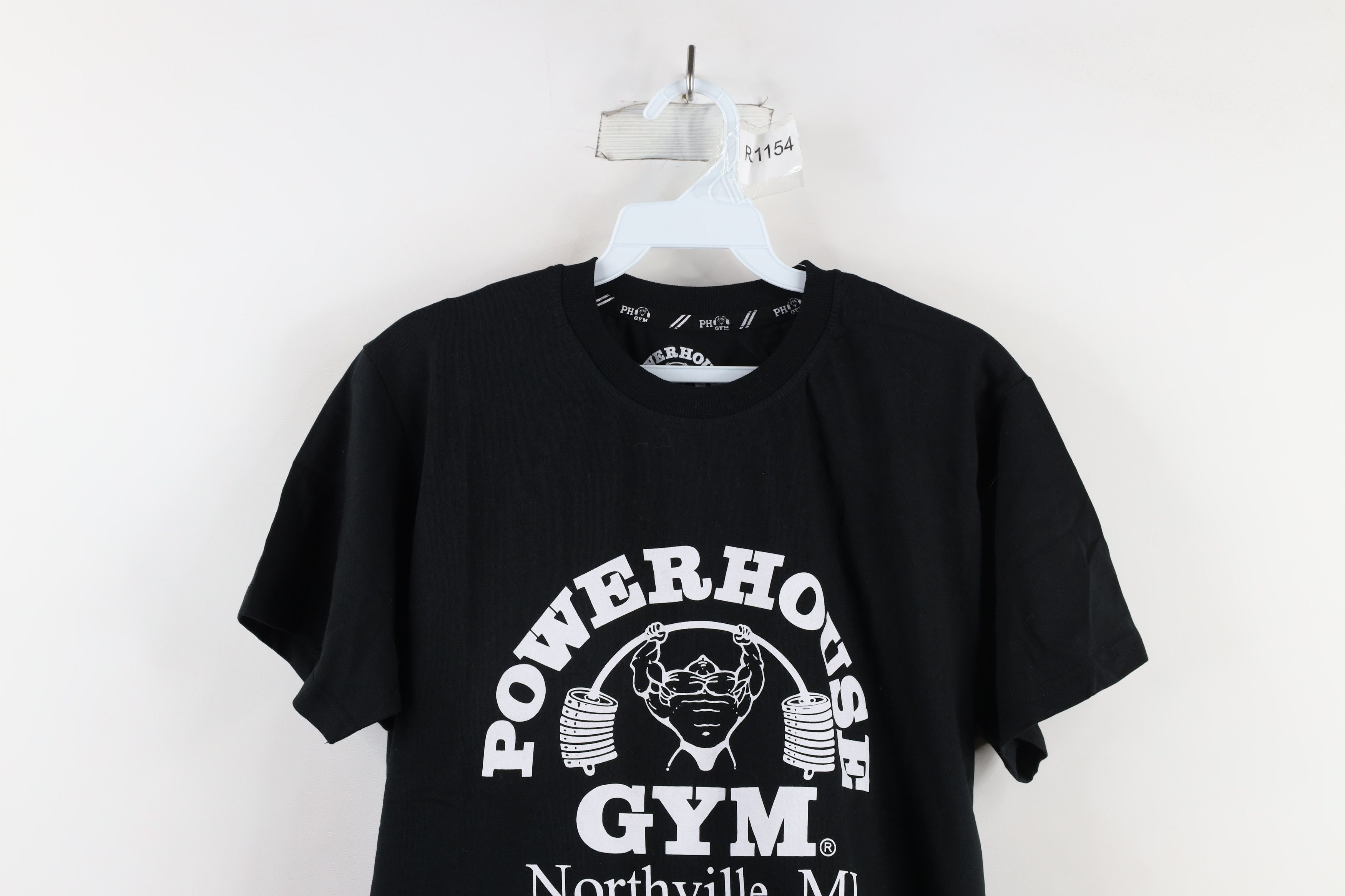 Vintage Deadstock Retro Powerhouse Gym Short Sleeve T-Shirt Black Size US S / EU 44-46 / 1 - 2 Thumbnail