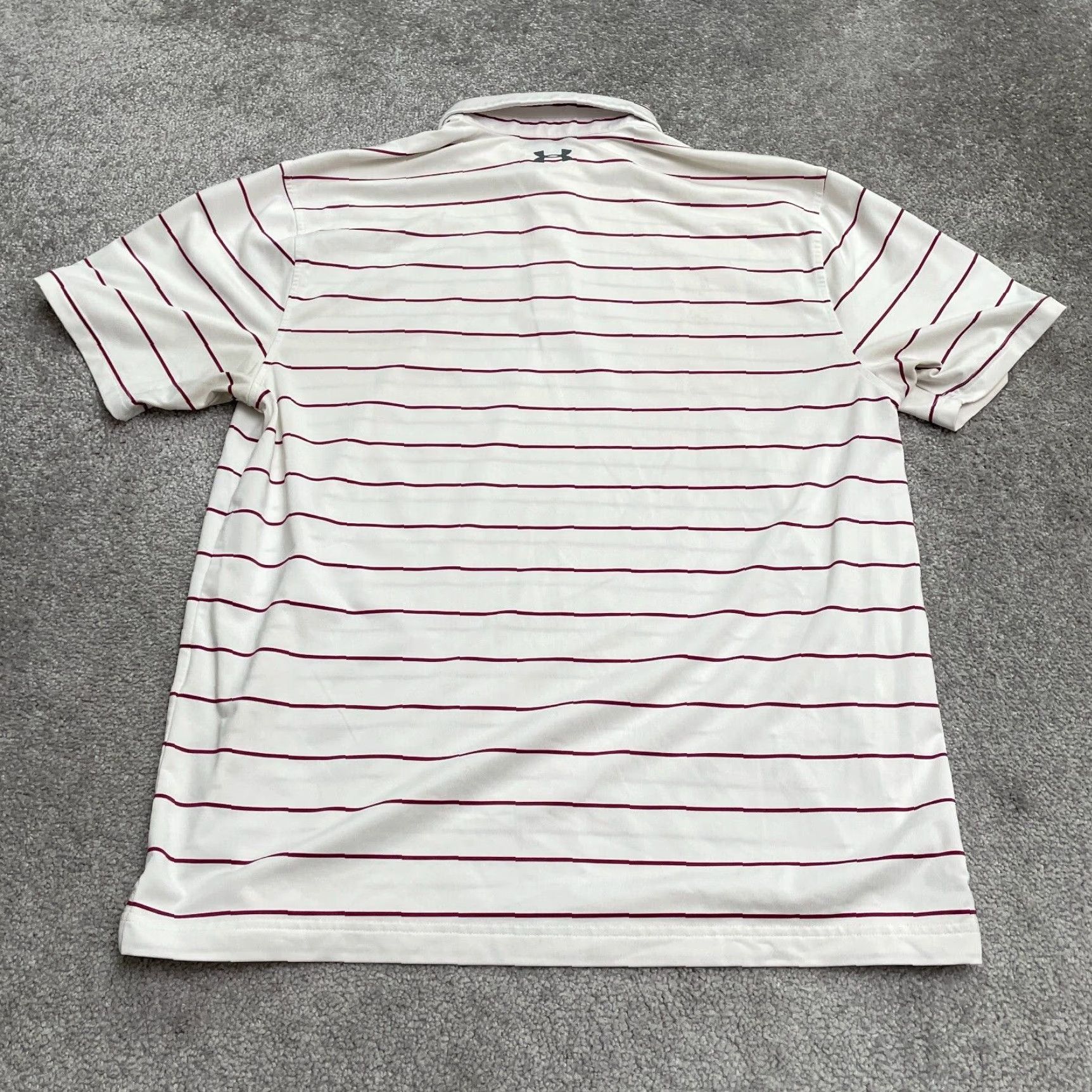 Under Armour Under Armour HeatGear Polo Shirt Mens L White Striped Short Sleeve Golf Activewear Top Size US L / EU 52-54 / 3 - 2 Thumbnail
