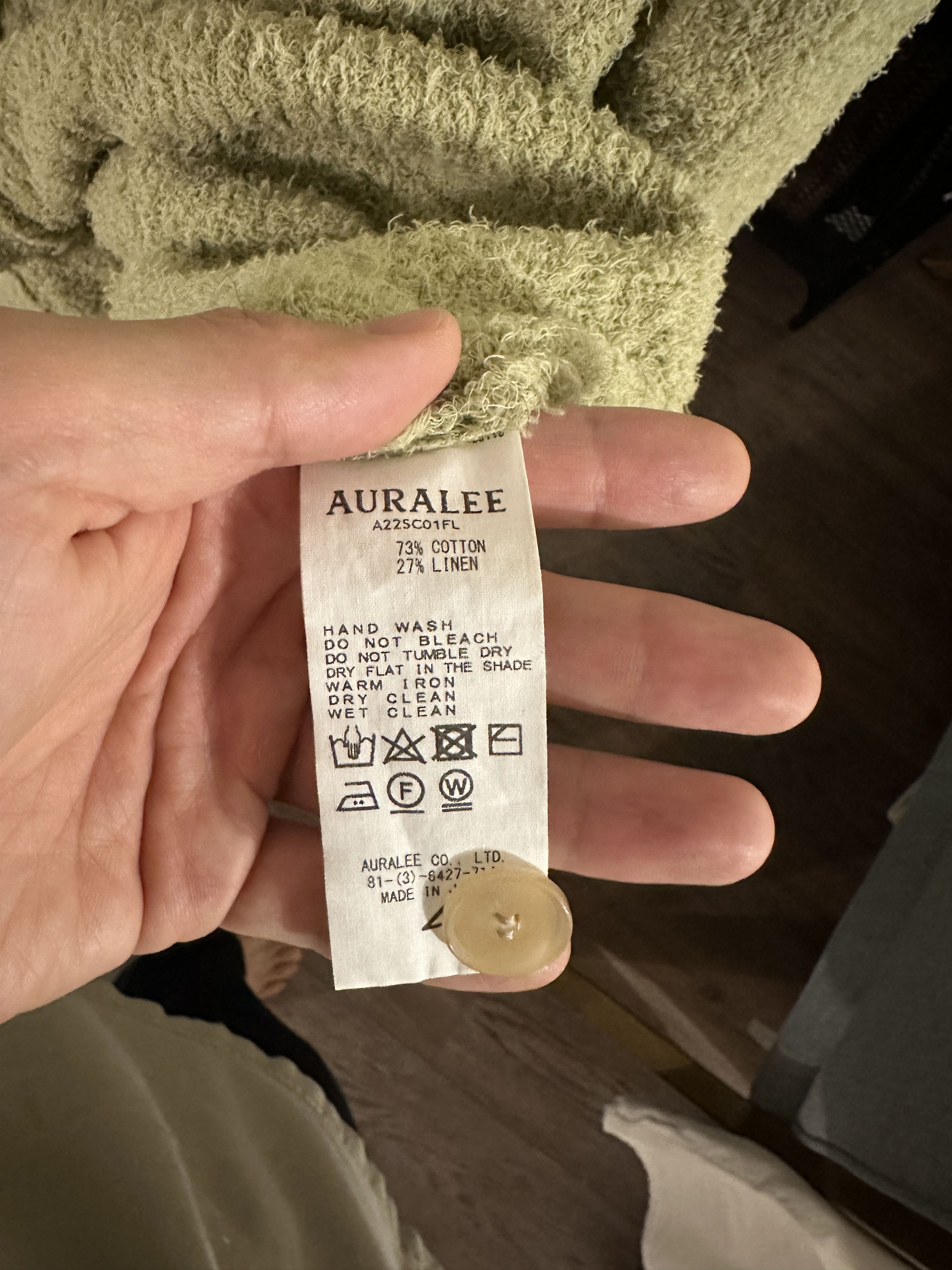 トップス AURALEE SHAGGY KNIT CARDIGAN Auralee Cotton Linen Cut Shaggy Knit Cardigan | Garmentory