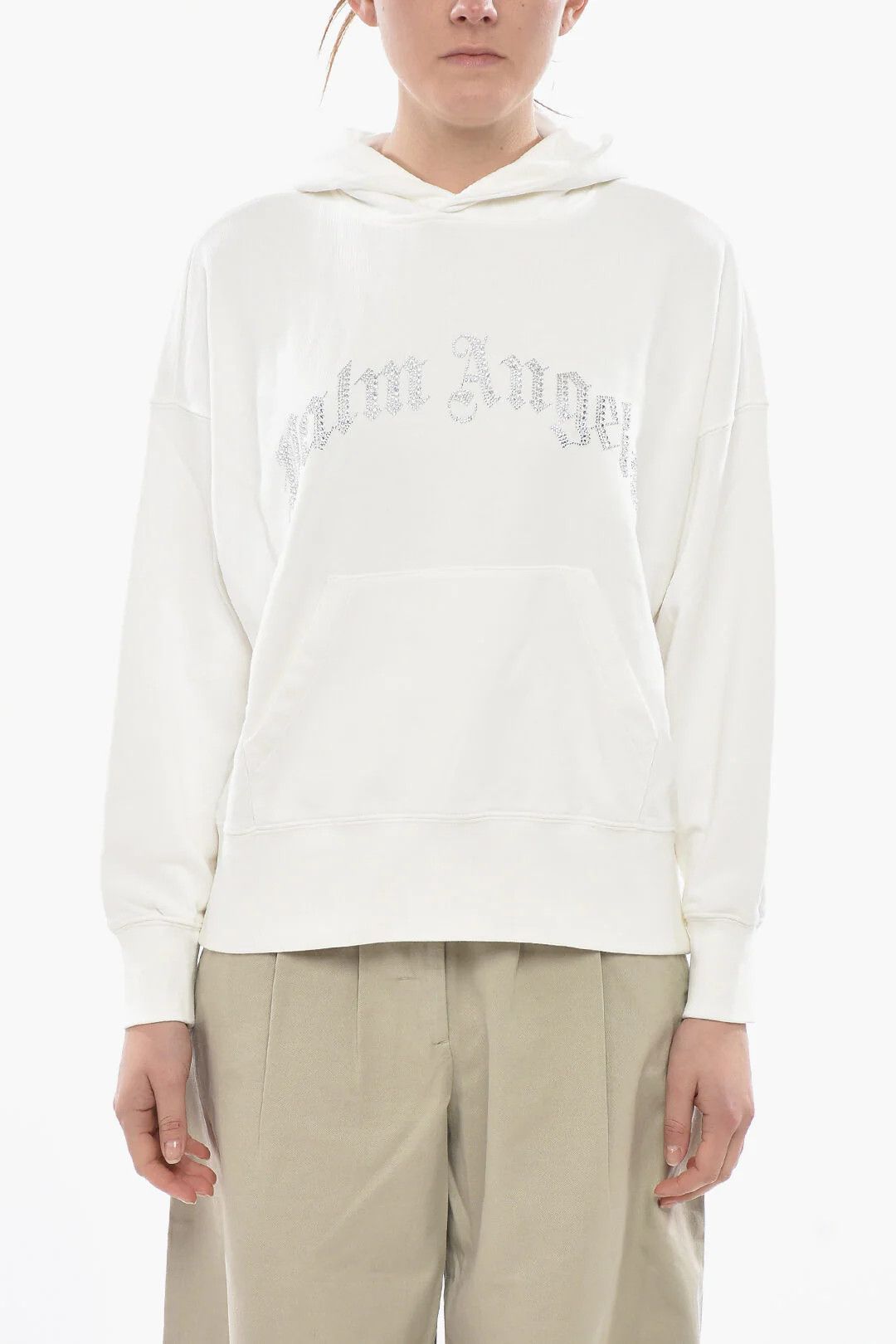 Palm Angels og1mm0326 Hooded Sweatshirt in White Size L / US 10 / IT 46 - 1 Thumbnail