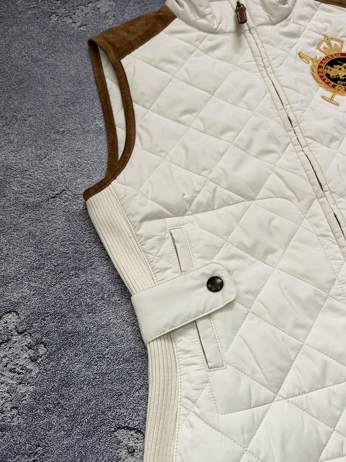 Ralph Lauren Ralph Lauren Challenge Quilted Rugby Vest Suede Patch M Size M / US 6-8 / IT 42-44 - 5 Thumbnail