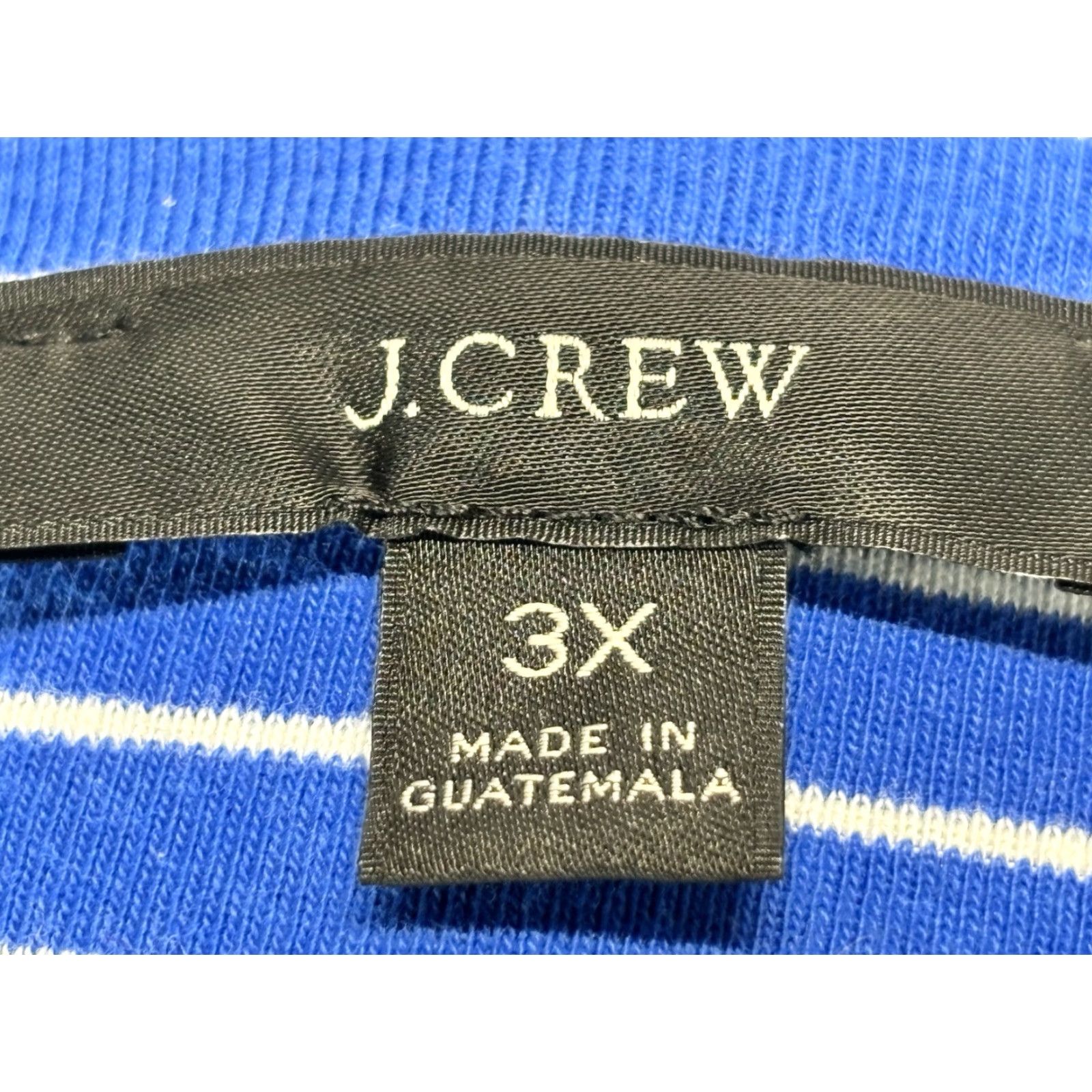 J.Crew VINTAGE J. Crew Mock Turtleneck Shirt 3X Plus Womens Long Sleeve Blue Striped Gold Buttons Casual Autumn Winter Spring Size XXL / US 16-18 / IT 52-54 - 6 Thumbnail