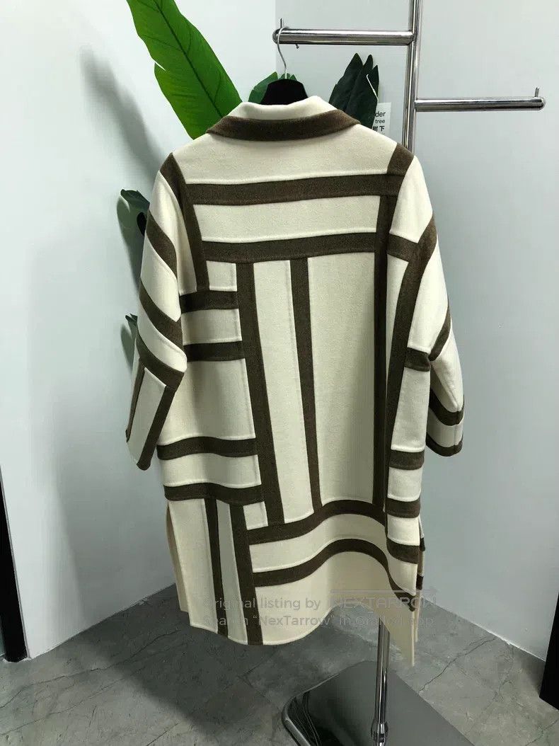 Hermes Hermes Colorblocked Embroidered Collar Long Sleeve Coat, G Size XXS / US 00 / IT 34 - 2 Thumbnail
