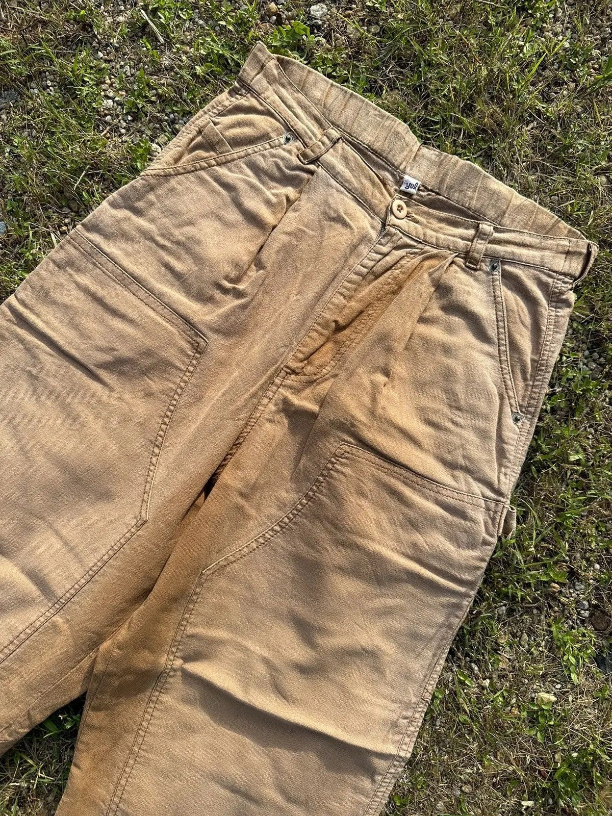 StraightFaded Vintage Double Knee YUL Japan Workwear Baggy Faded Pants Size US 29 - 3 Thumbnail