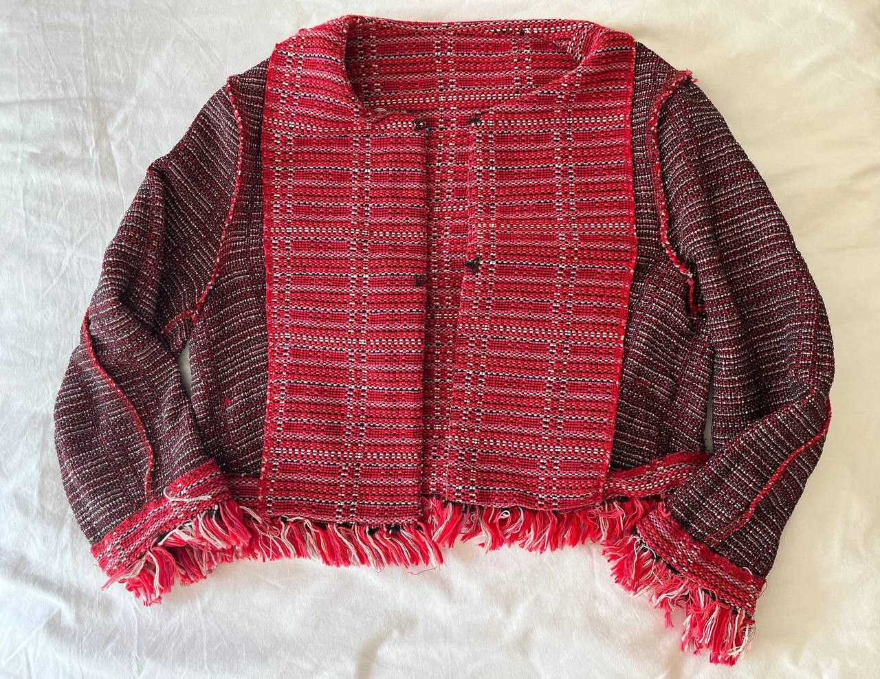 Other × Vintage Olla Pareg red knitted jacket with braid, coins and beads Size M / US 6-8 / IT 42-44 - 7 Thumbnail