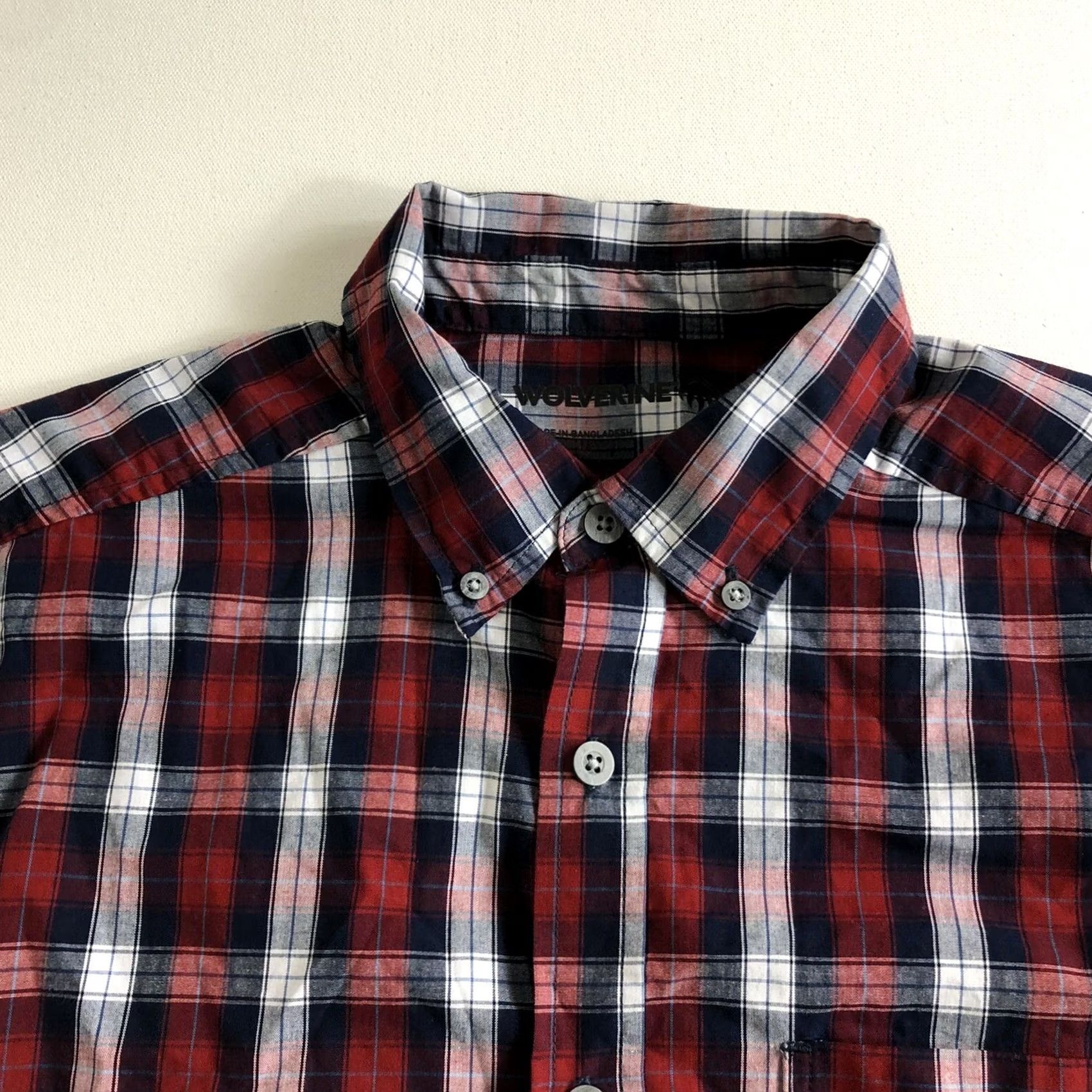 Vintage Wolverine Shirt Plaid Regular Fit Long Sleeve Button-Down Size Medium Red Mens Size US M / EU 48-50 / 2 - 5 Thumbnail