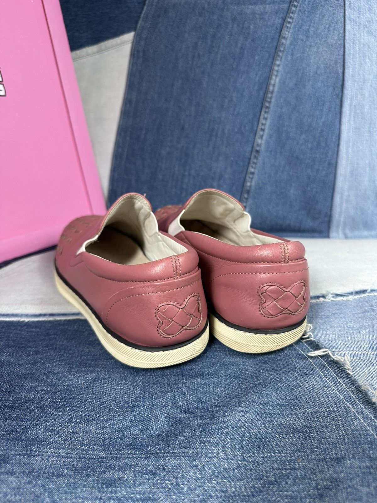Bottega Veneta Bottega Veneta Intrecciato Slip-On Sneakers Pink Size US 8.5 / IT 38.5 - 5 Thumbnail
