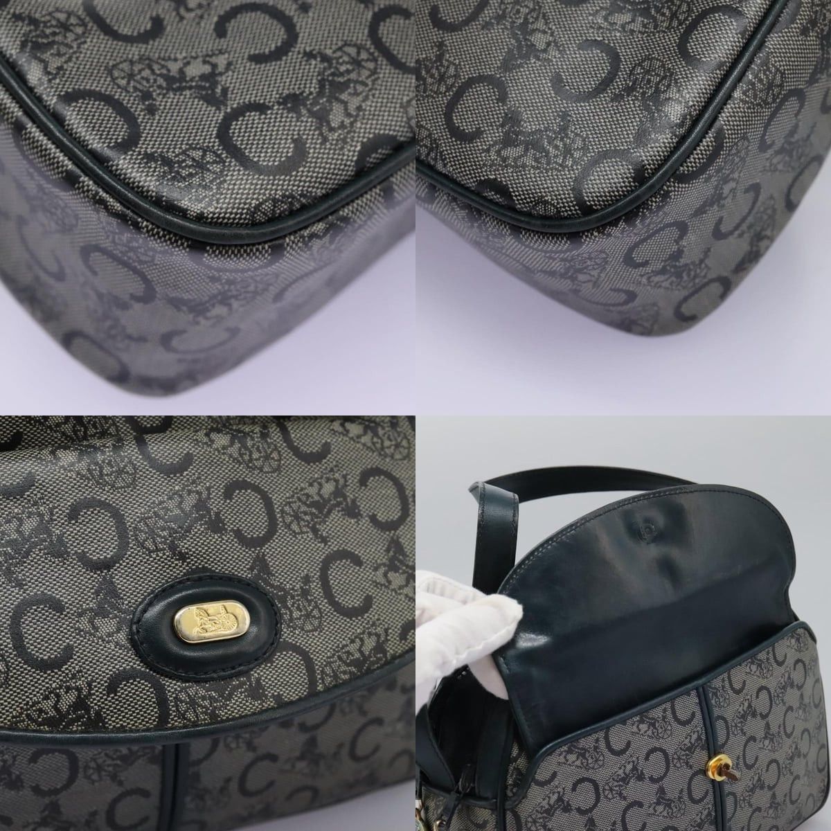 Celine CELINE C Sulky Shoulder Bag Pvc Navy Gold Size ONE SIZE - 11 Thumbnail