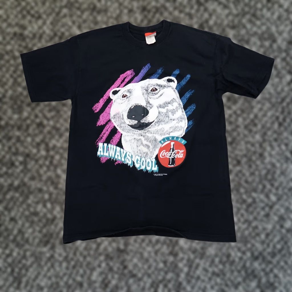 Vintage VINTAGE Coca Cola Shirt Mens M Polar Bear Always Cool 1994 Black USA Made Size US M / EU 48-50 / 2 - 1 Thumbnail