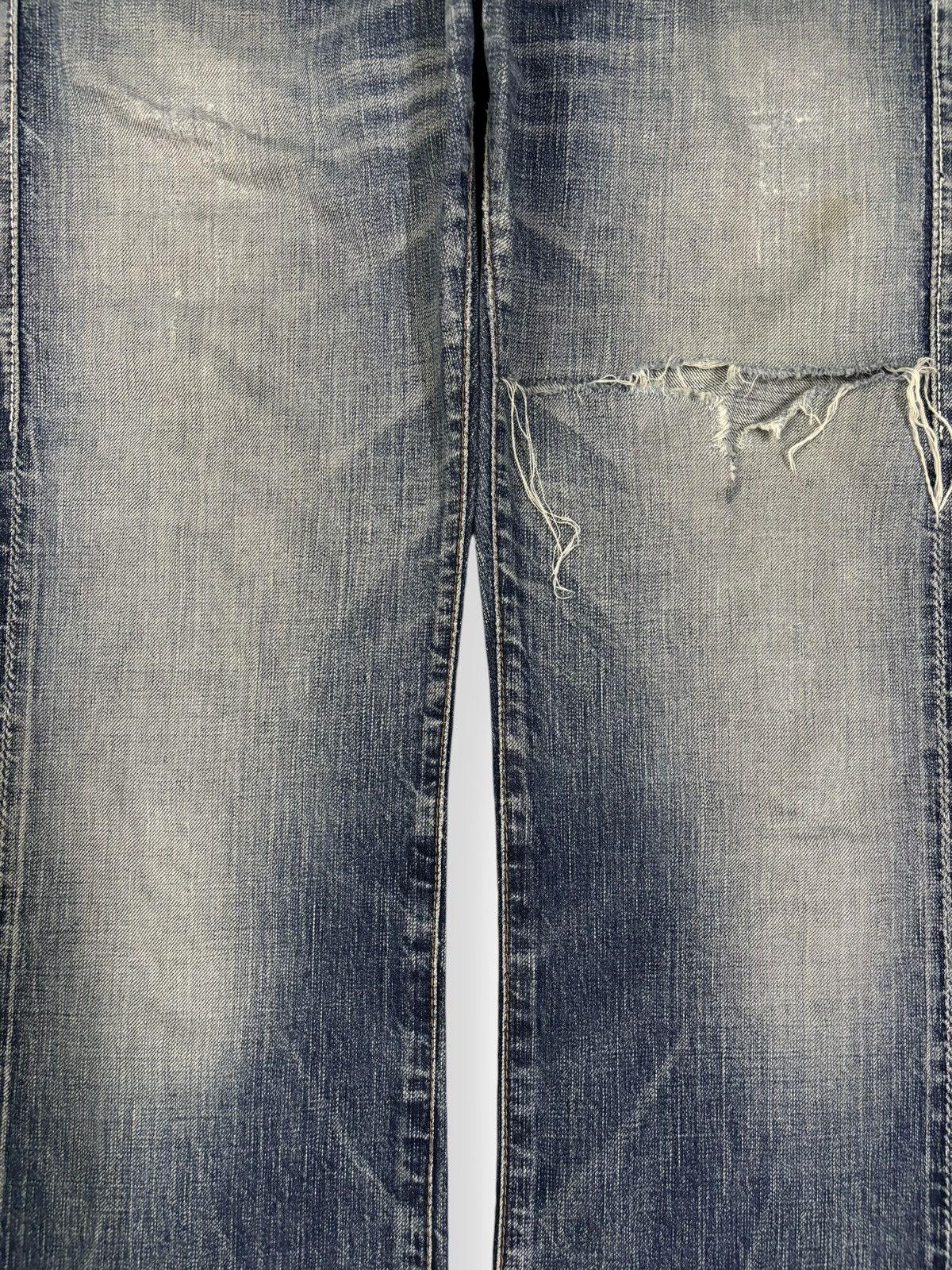 Junya Watanabe Vintage Johnbull Selvedge Whisker Loose Fit Distressed Jeans Size US 31 - 5 Thumbnail
