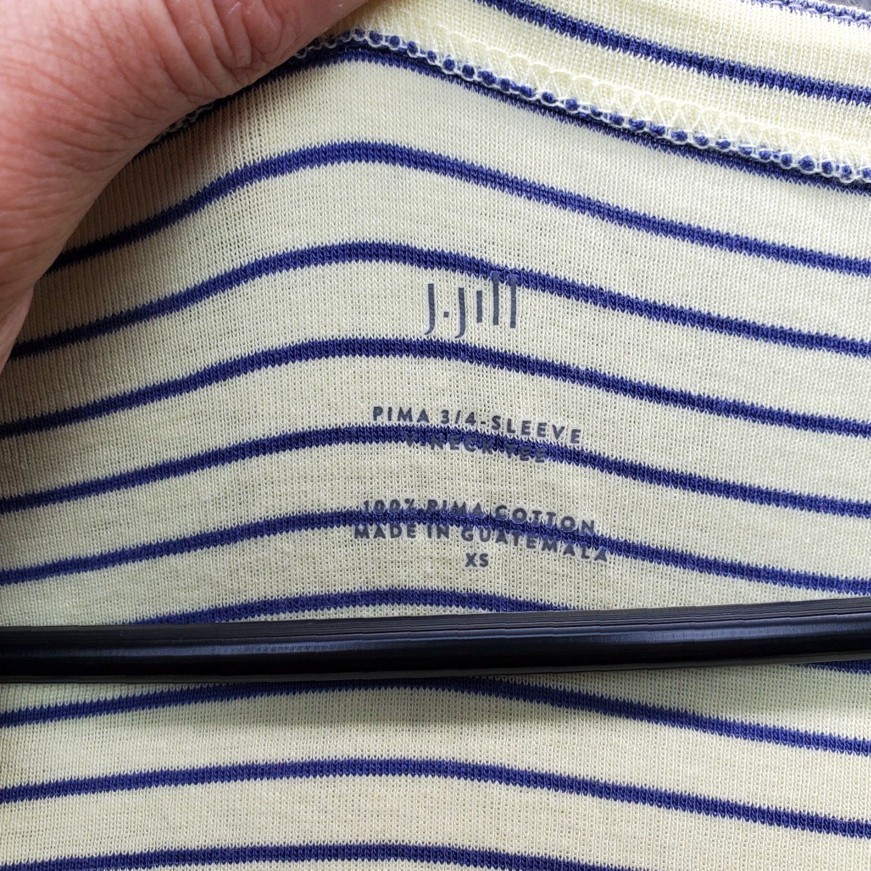 J. Jill J. Jill Shirt Womens XS Multicolor Striped Pima Cotton 3/4 Sleeve Pullover Tee Size XS / US 0-2 / IT 36-38 - 5 Thumbnail