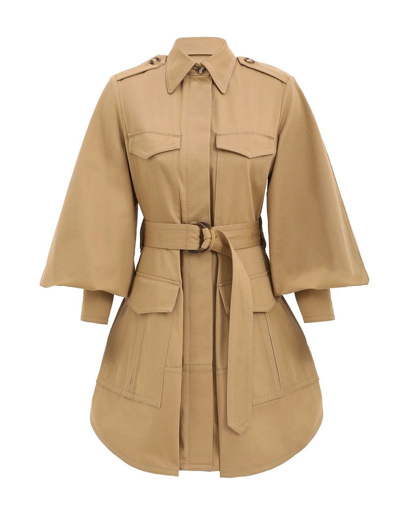 Zimmermann oc11z0226 Illuminate Batwing Mini Dress in Sand Size M / US 6-8 / IT 42-44 - 1 Thumbnail