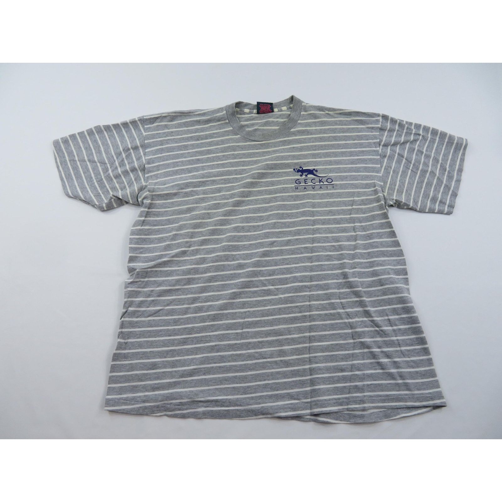 Other 90s Gecko Hawaii T-Shirt Gray White Striped Sz XL Size US XL / EU 56 / 4 - 3 Thumbnail