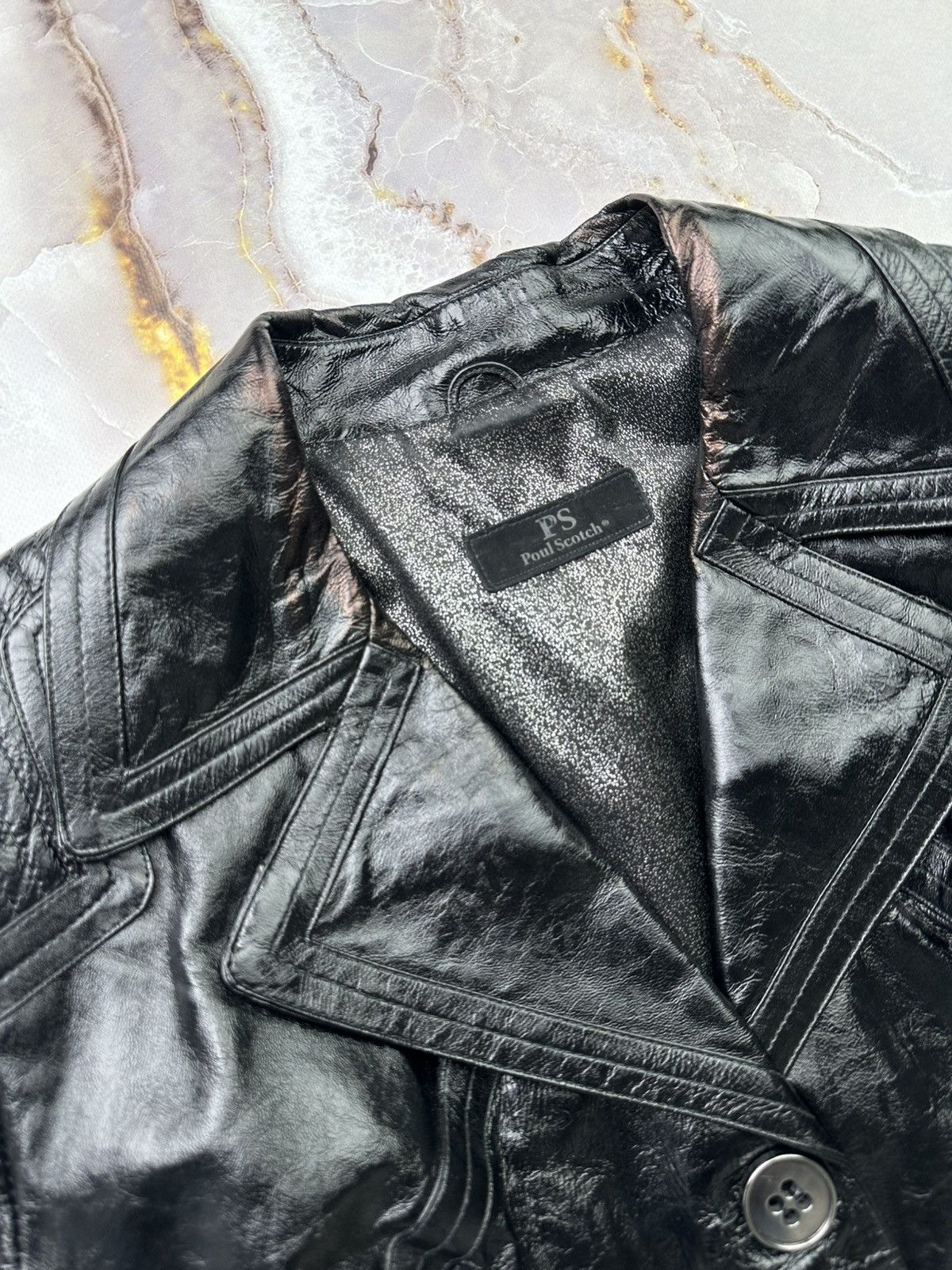 Japanese Brand Vintage Patent Leather Jacket Size XL / US 12-14 / IT 48-50 - 2 Thumbnail