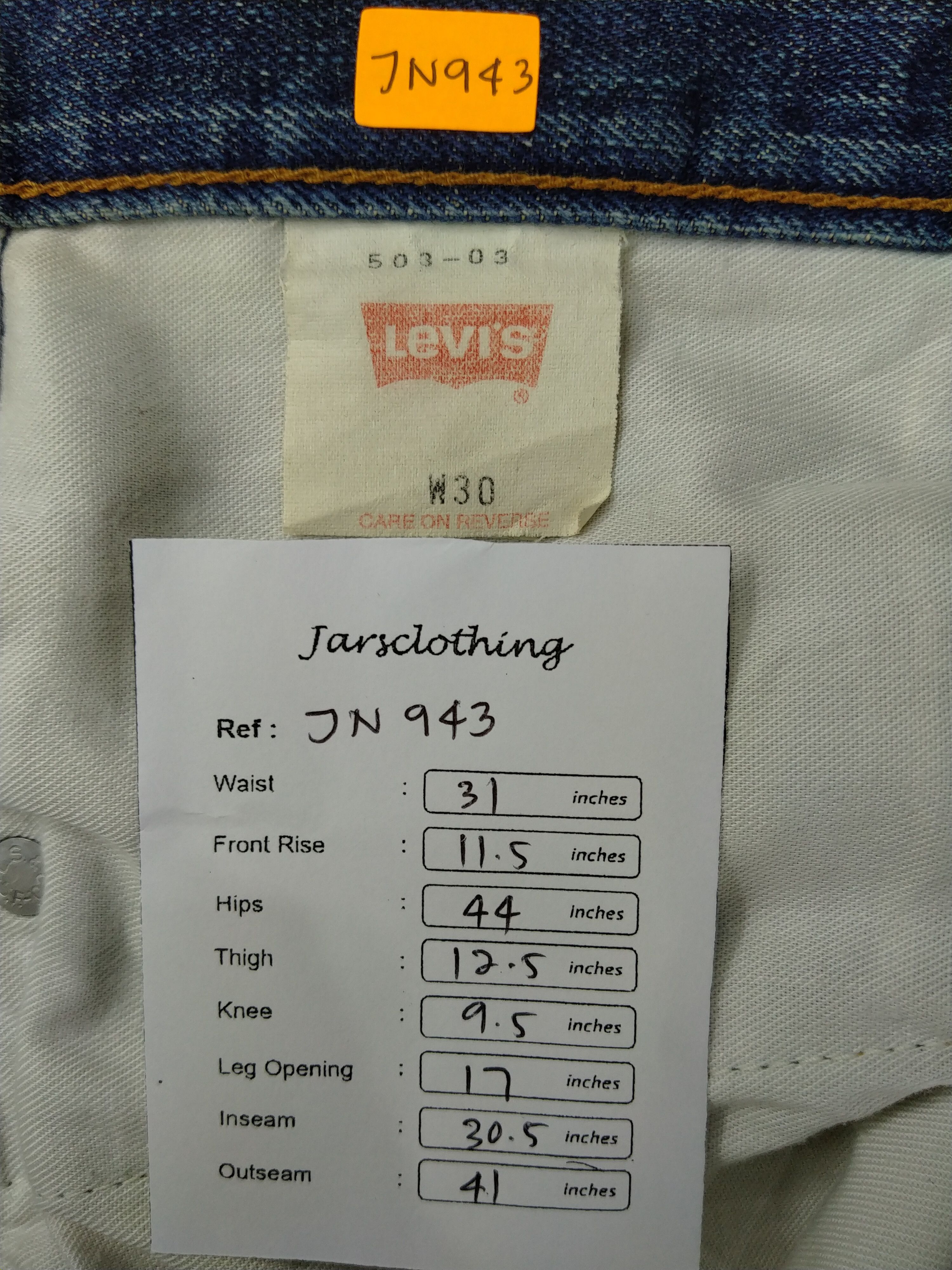 Levi's Blue Distressed Vintage Levi's 503 31x30.5 Denim -JN943 Size US 31 - 8 Thumbnail