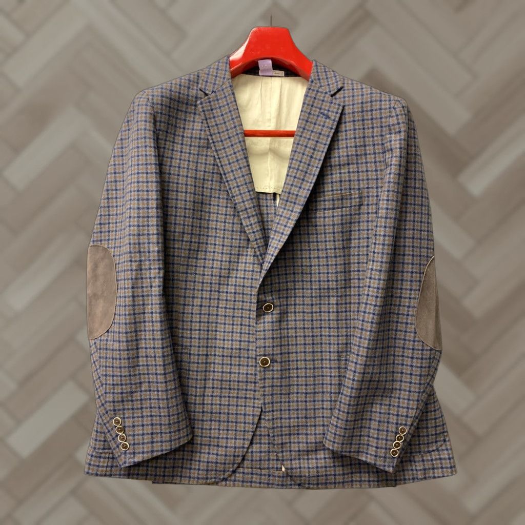 Peter Millar Peter Millar Plaid Sport Coat Blazer Mens 46R Multicolor Wool 2-Button Double-Vented Notch Lapel Size 46R - 1 Thumbnail