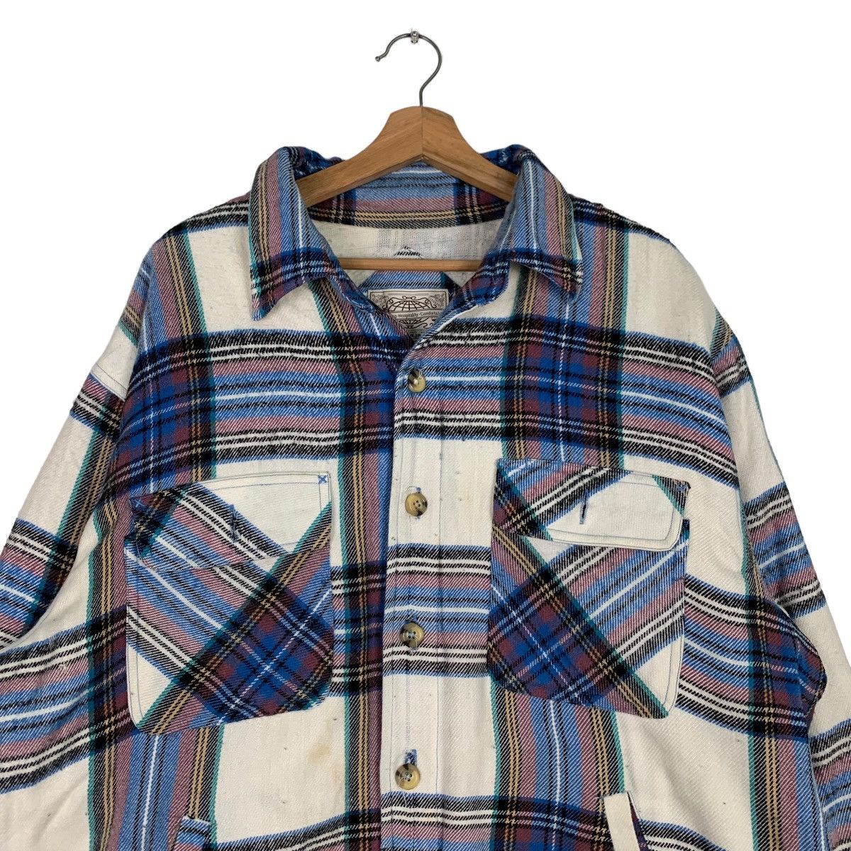 Flannel CALAJA Checked Plaid Tartan Sherpa Heavy Flannel #0333-C15 Size US XL / EU 56 / 4 - 3 Thumbnail