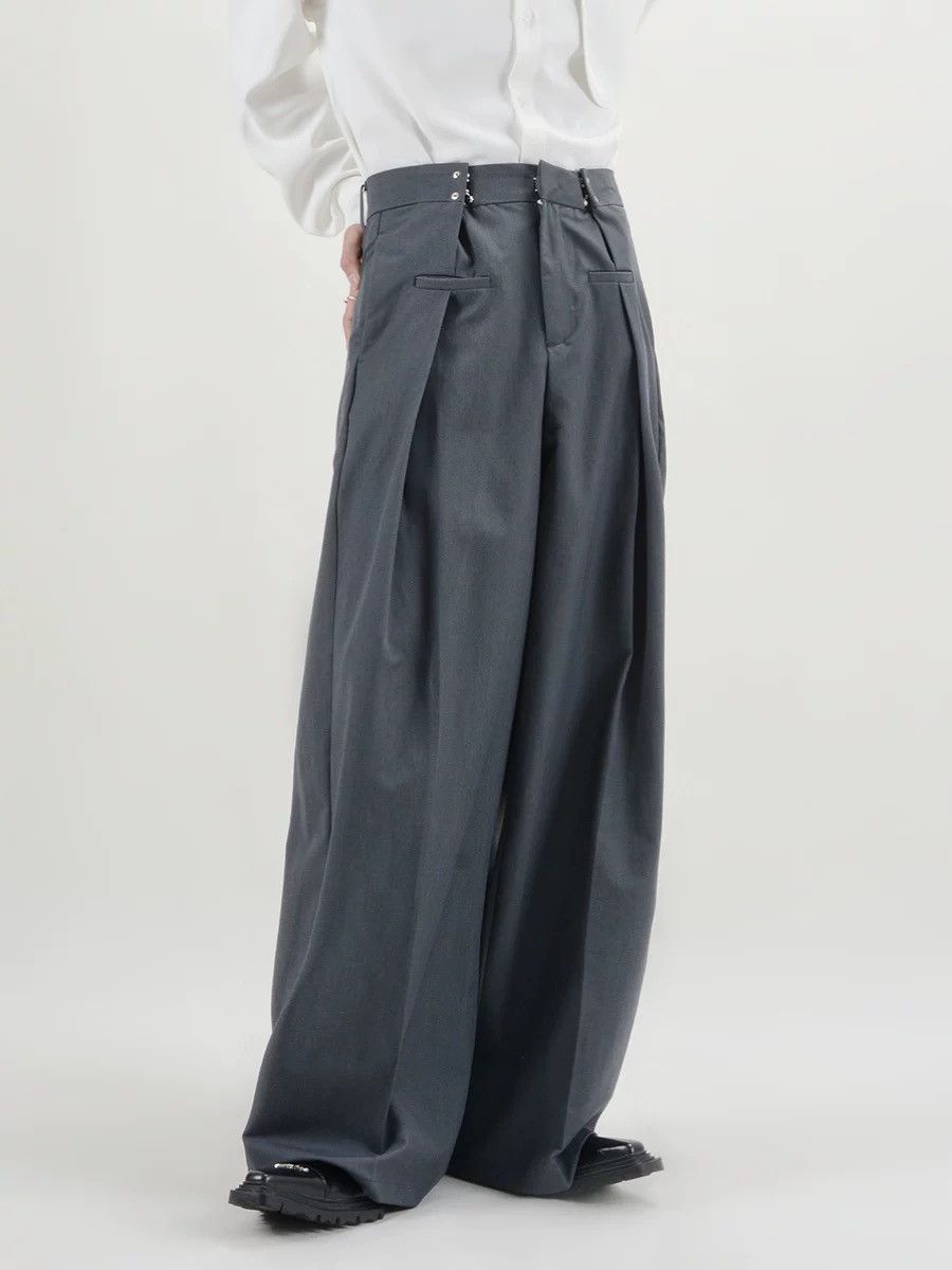 Japanese Brand Korean floor-length drapey black suit wide-leg floor-length Size 30" / US 8 / IT 44 - 2 Thumbnail