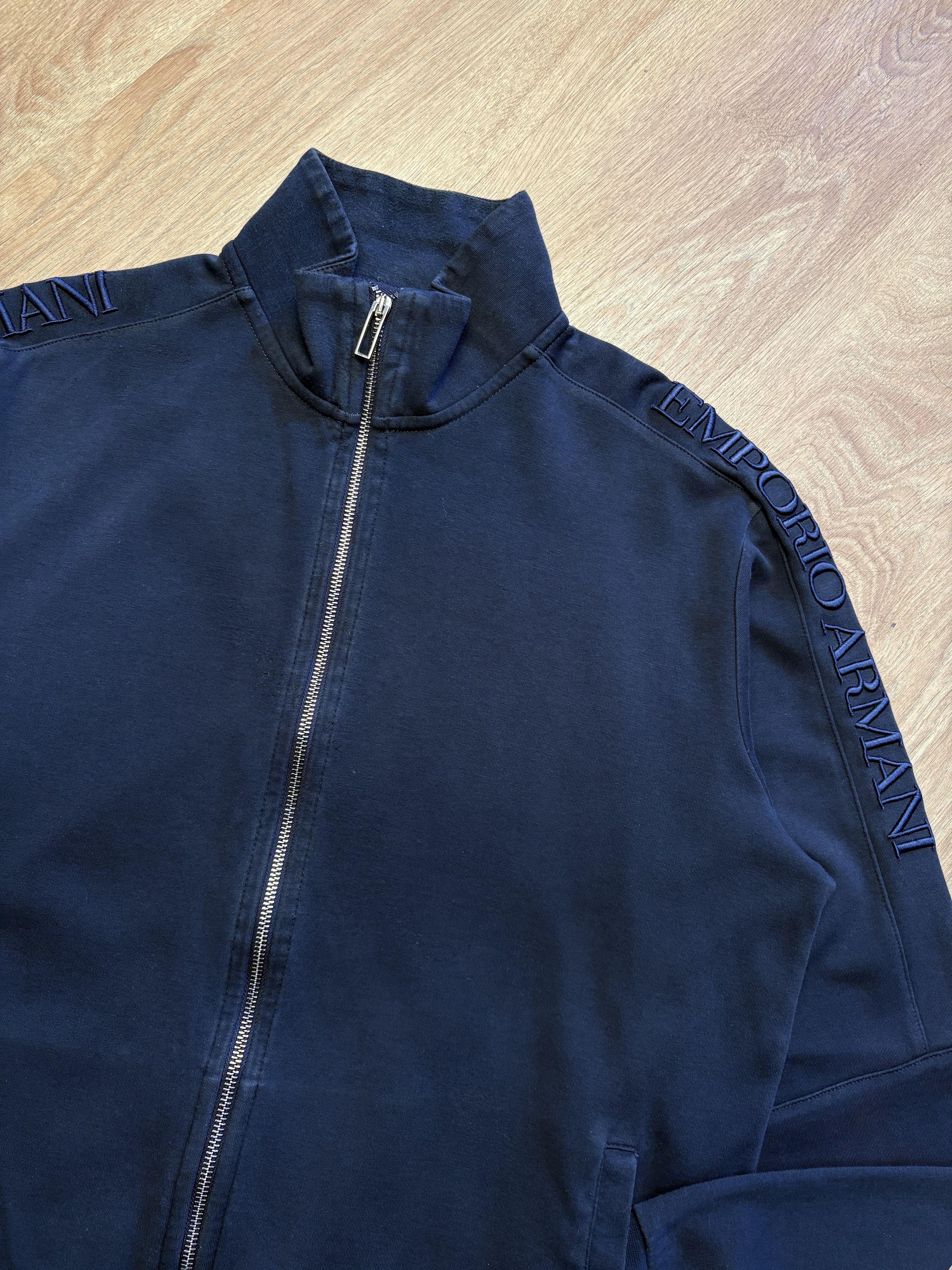 Emporio Armani Emproio Armani 2000s Embroidered Navy Zip-up Jacket (XL) Size US XL / EU 56 / 4 - 2 Thumbnail